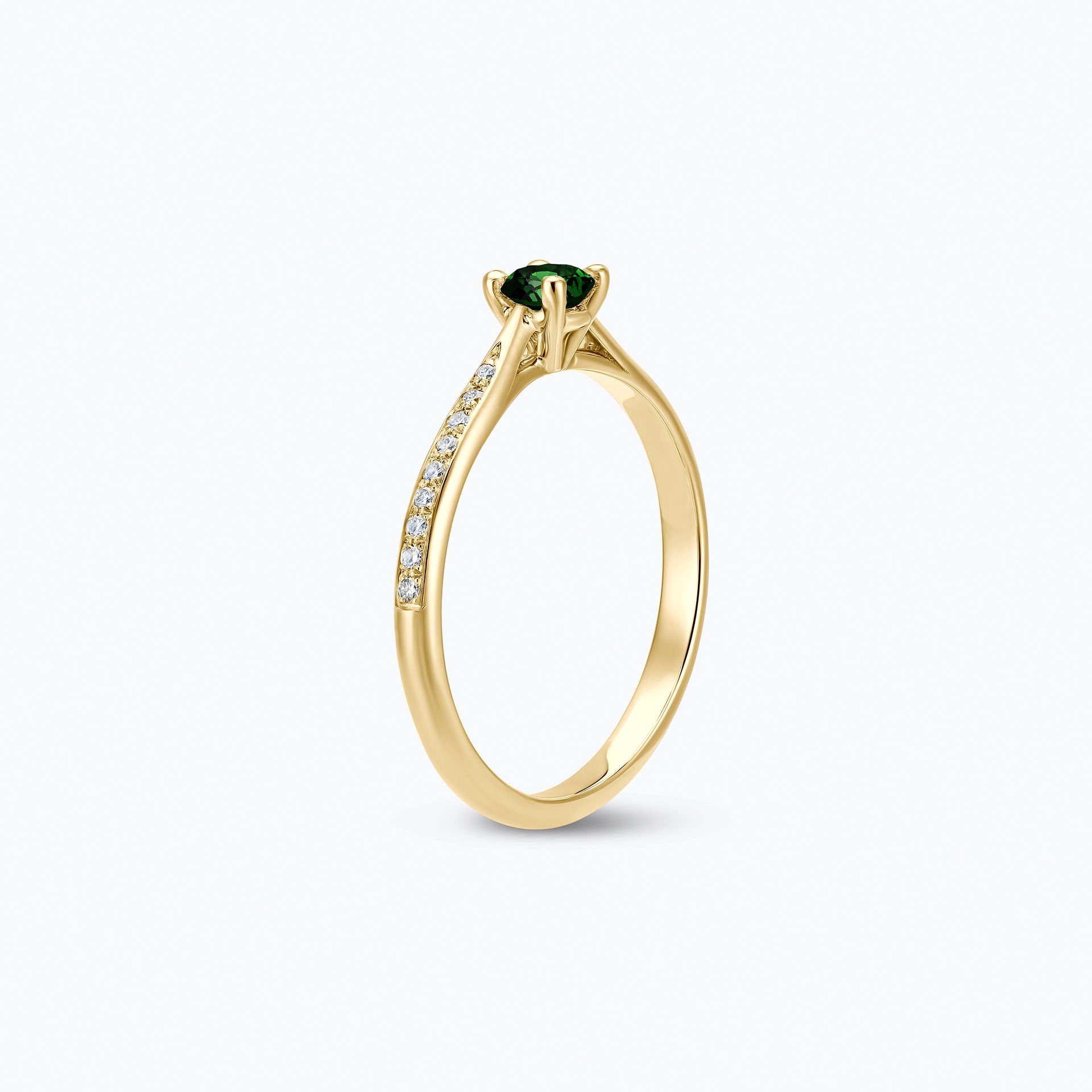 Solitaire Pavé Luna Tsavorite 3.5 mm