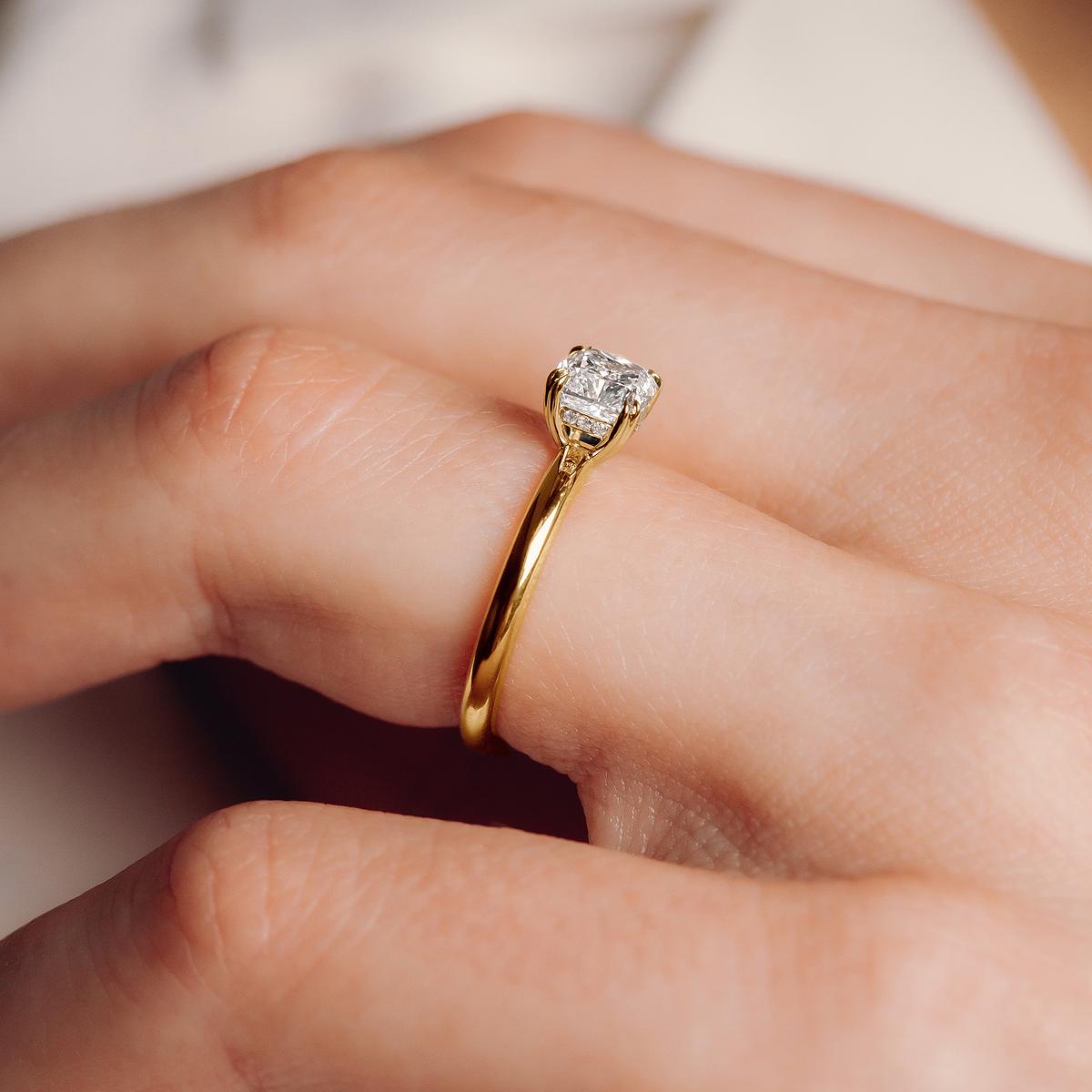 Solitaire Rose Diamant de Synthèse