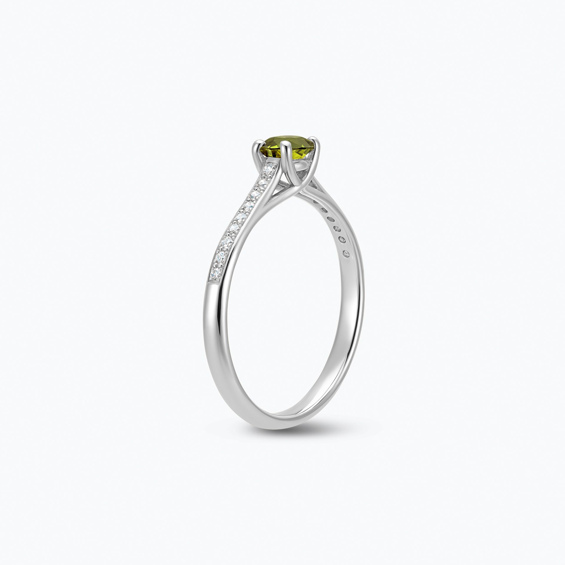Solitaire Pavé Fanny Péridot 4.5 mm