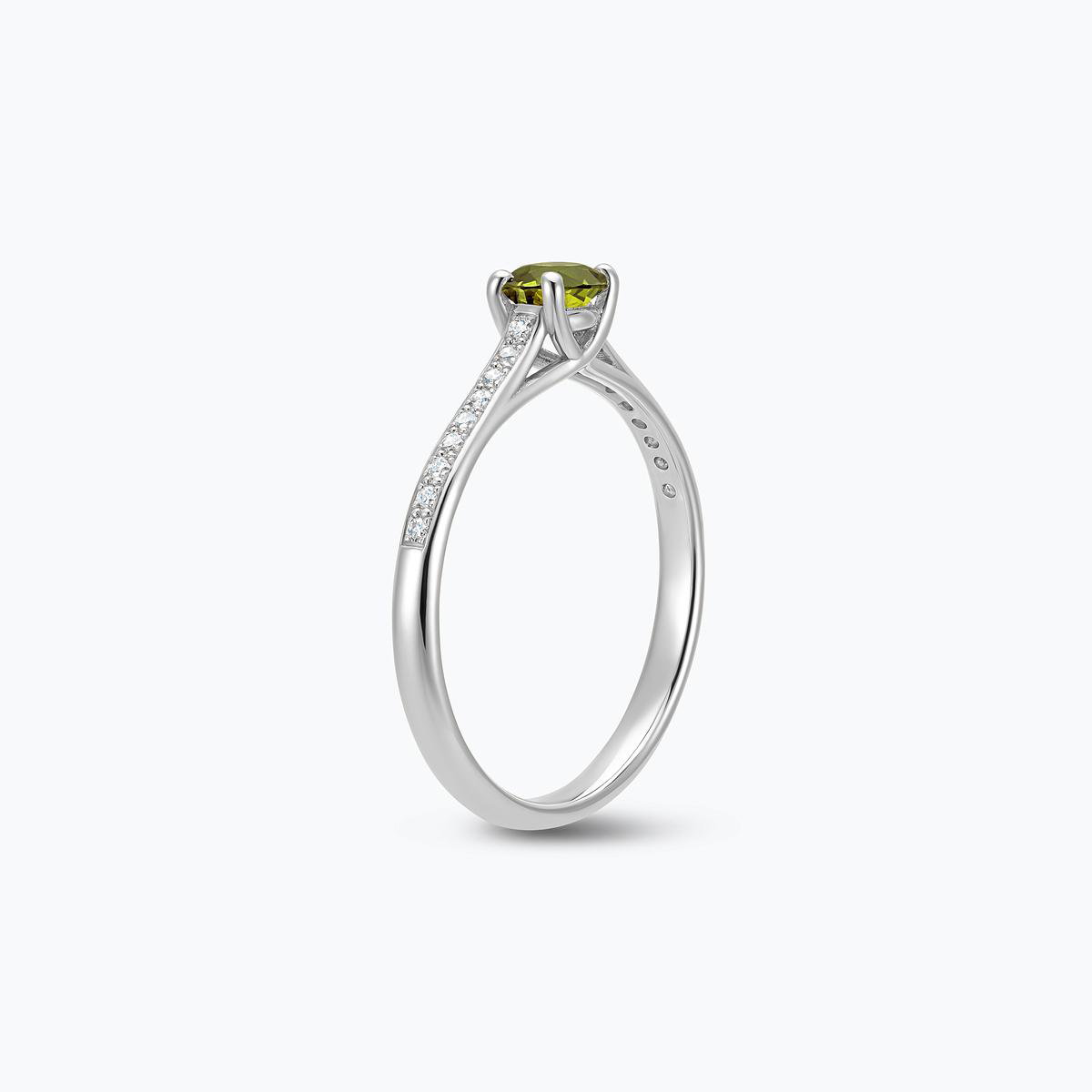Solitaire Pavé Fanny Péridot 4.5 mm