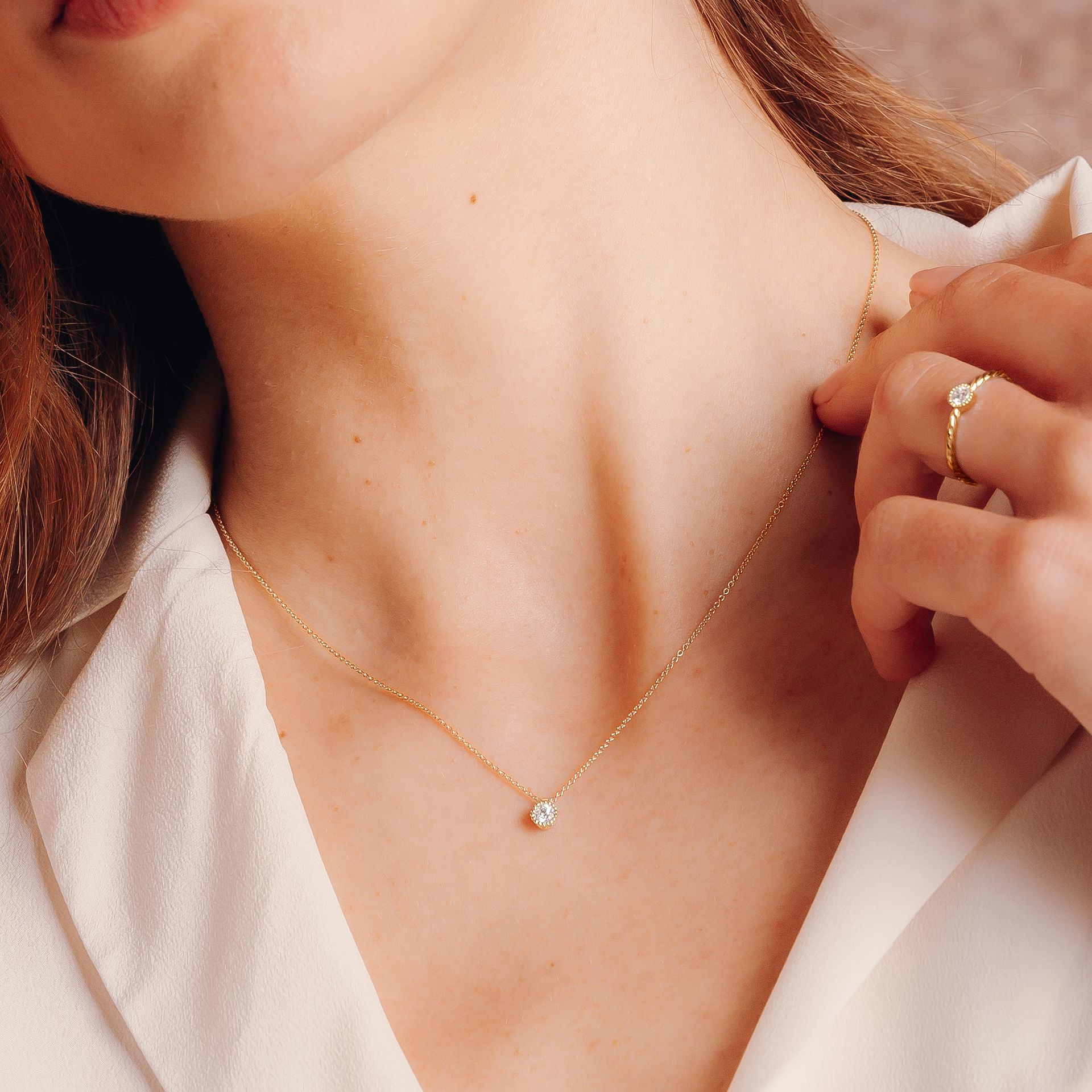 Collier Faustine Diamant de Synthèse 0.15 carat