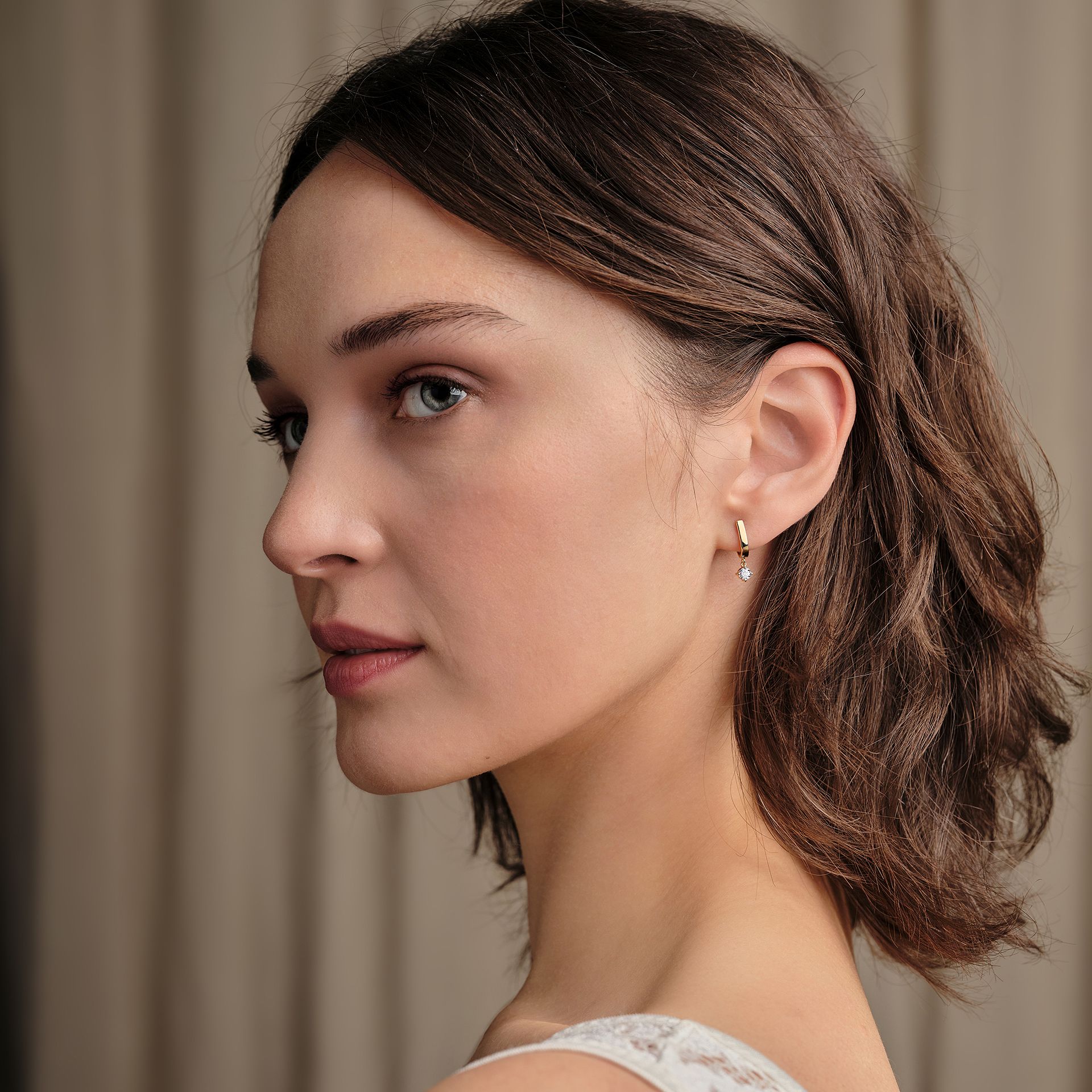 Créoles Lily Square Diamant 0.40 carat