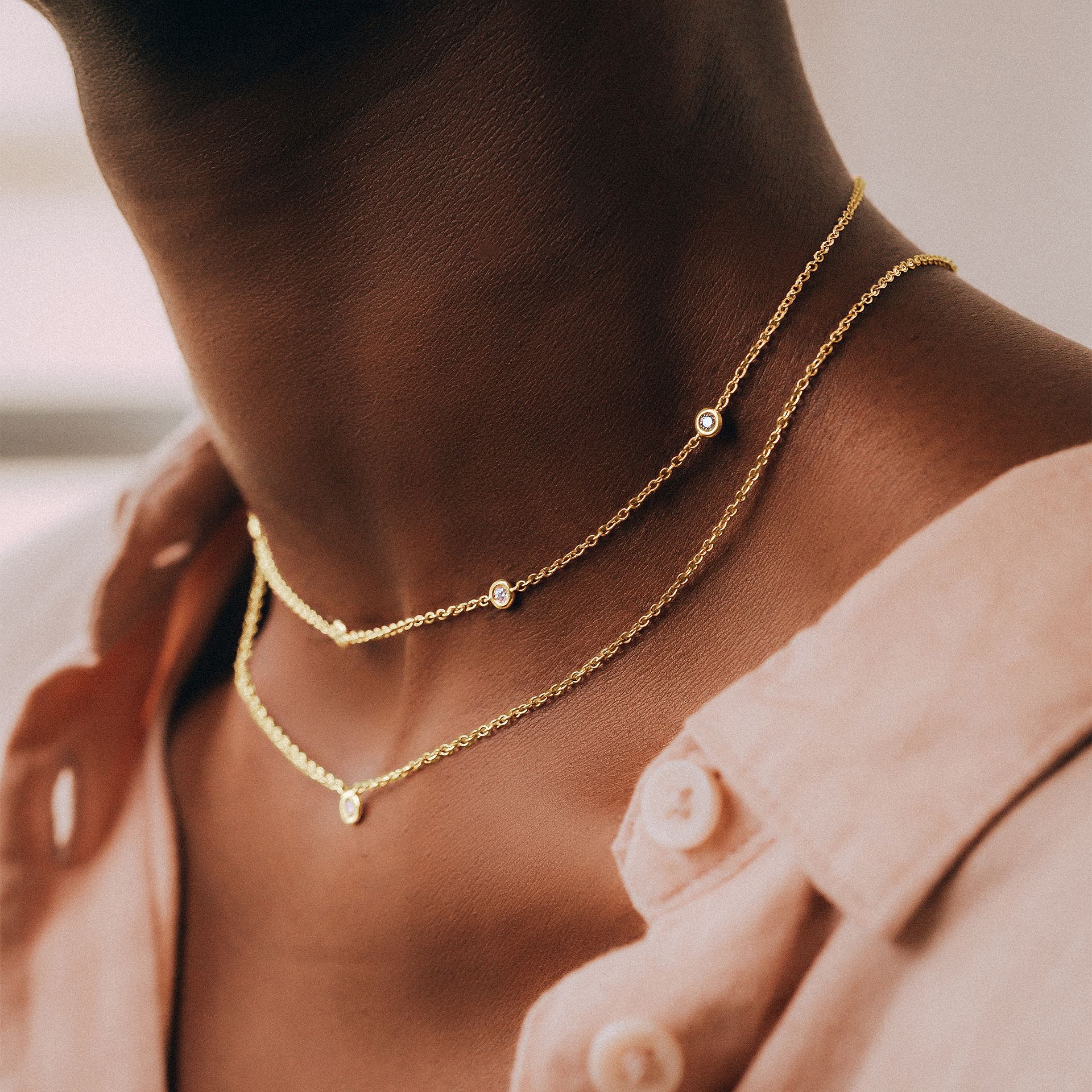 Collier Blossom 5 Diamants de Synthèse