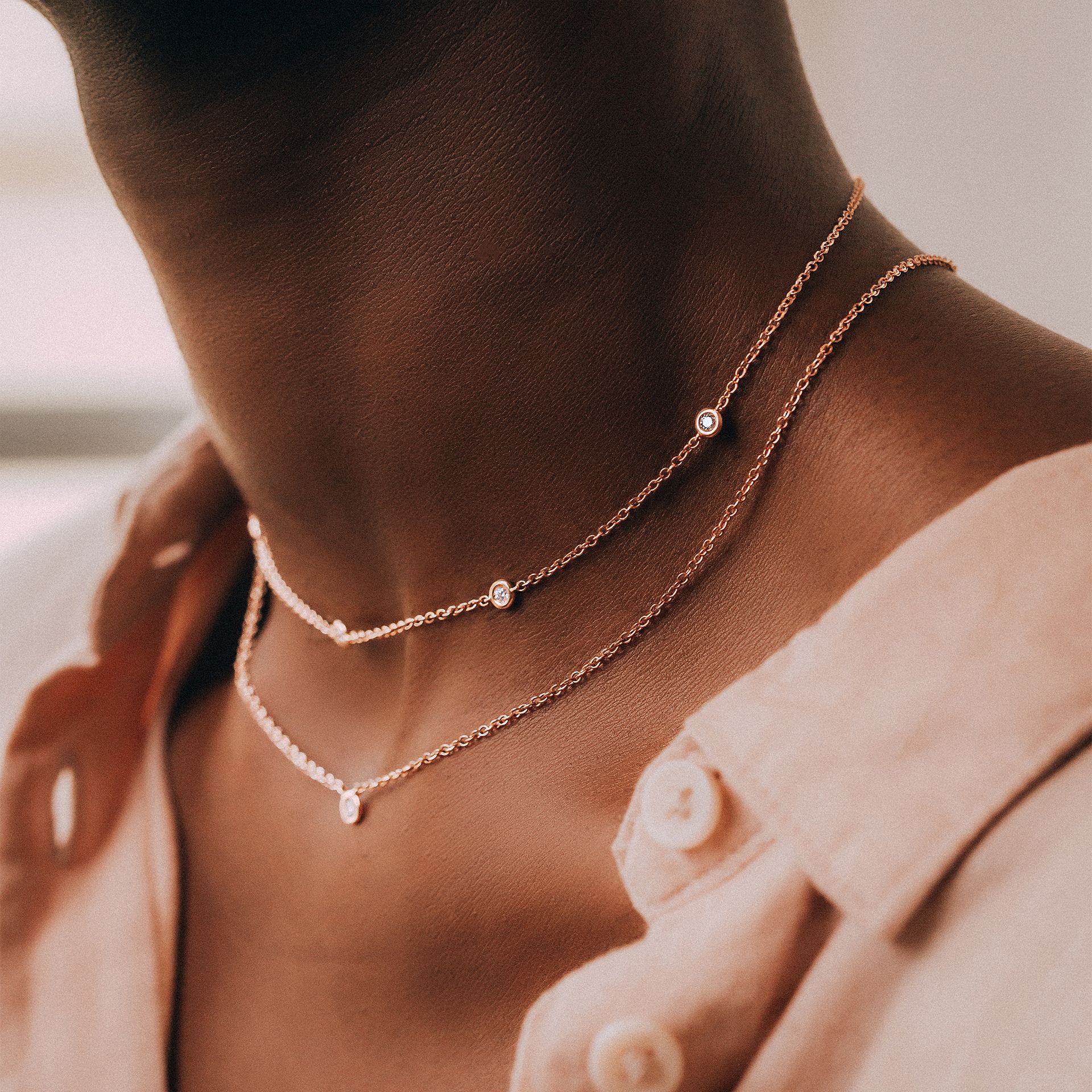 Collier Blossom 5 Diamants de Synthèse