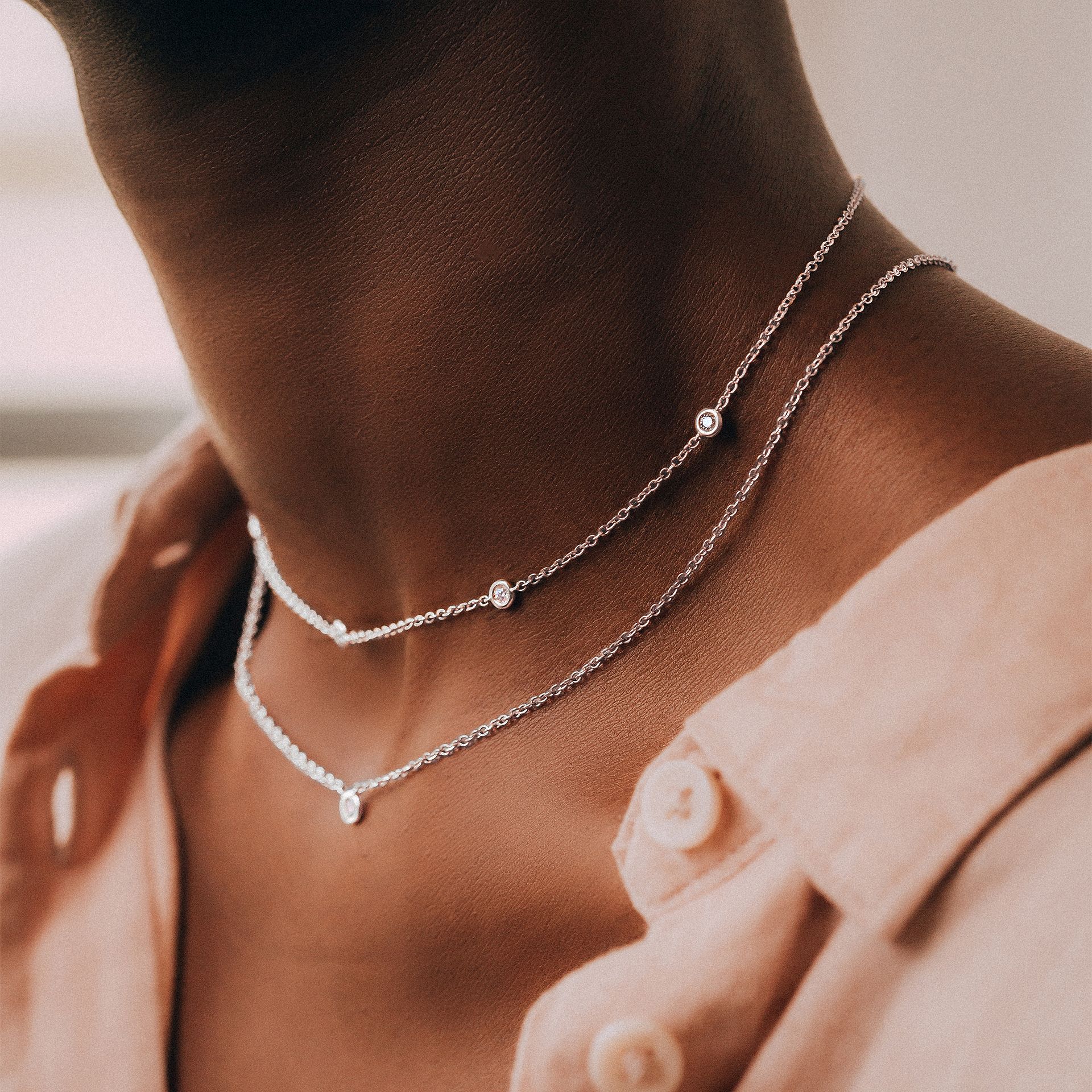 Collier Blossom 5 Diamants de Synthèse