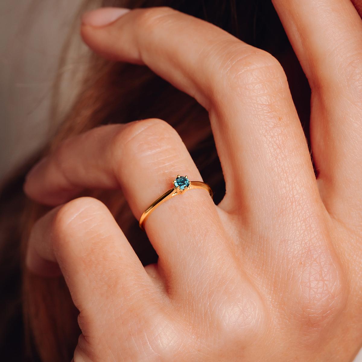 Solitaire Félicia Topaze Blue London 3.5 mm