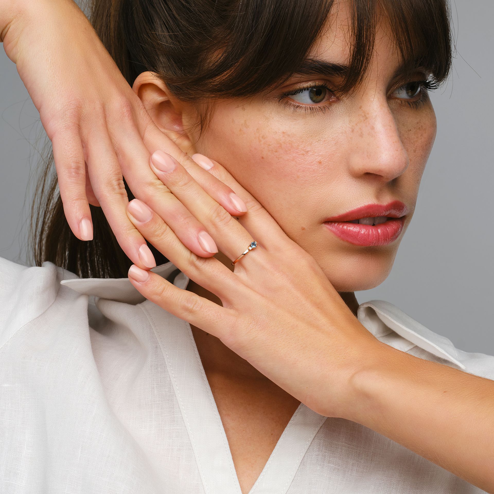 Solitaire Lolly Aigue-Marine 3.5 mm