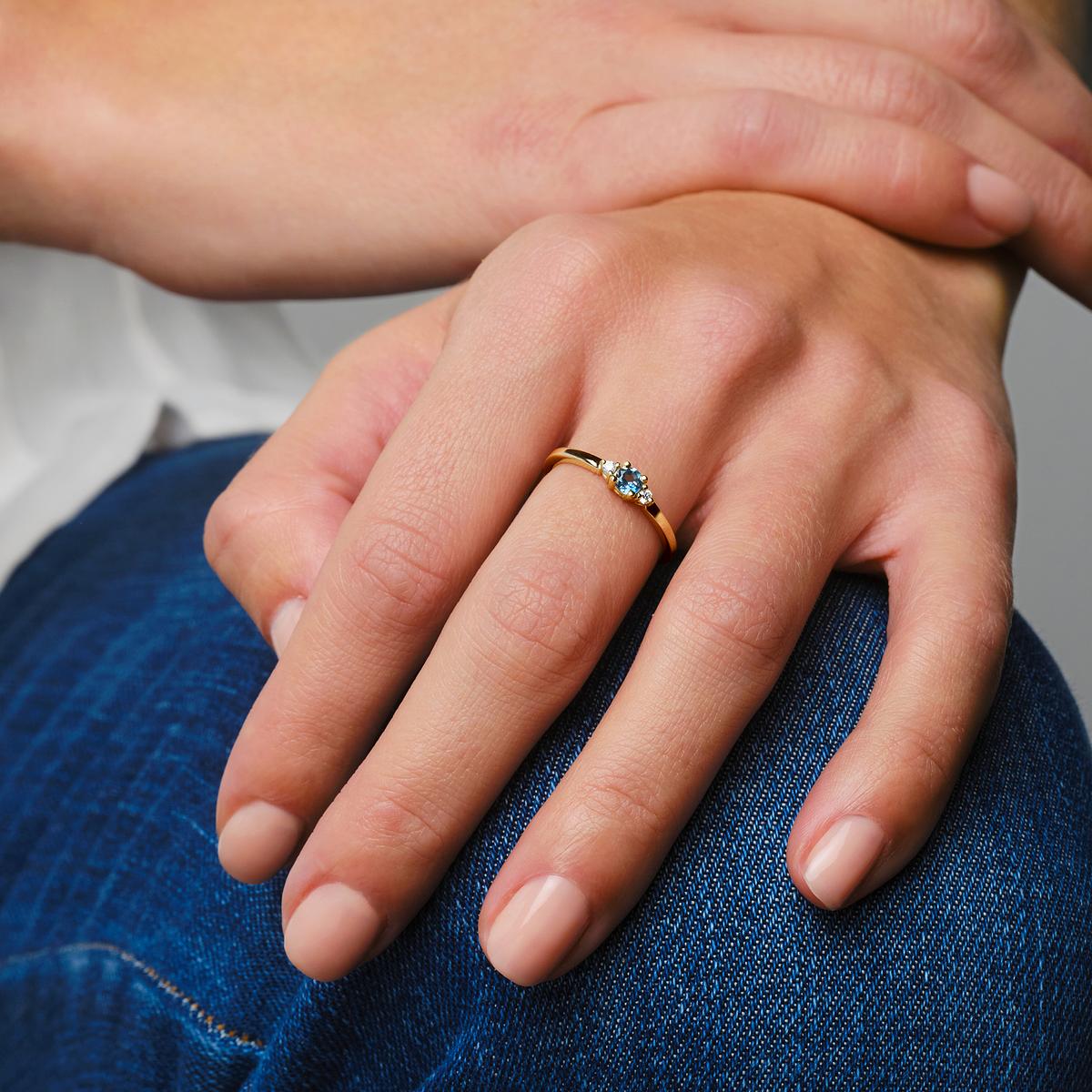 Solitaire Lolly Aigue-Marine 3.5 mm