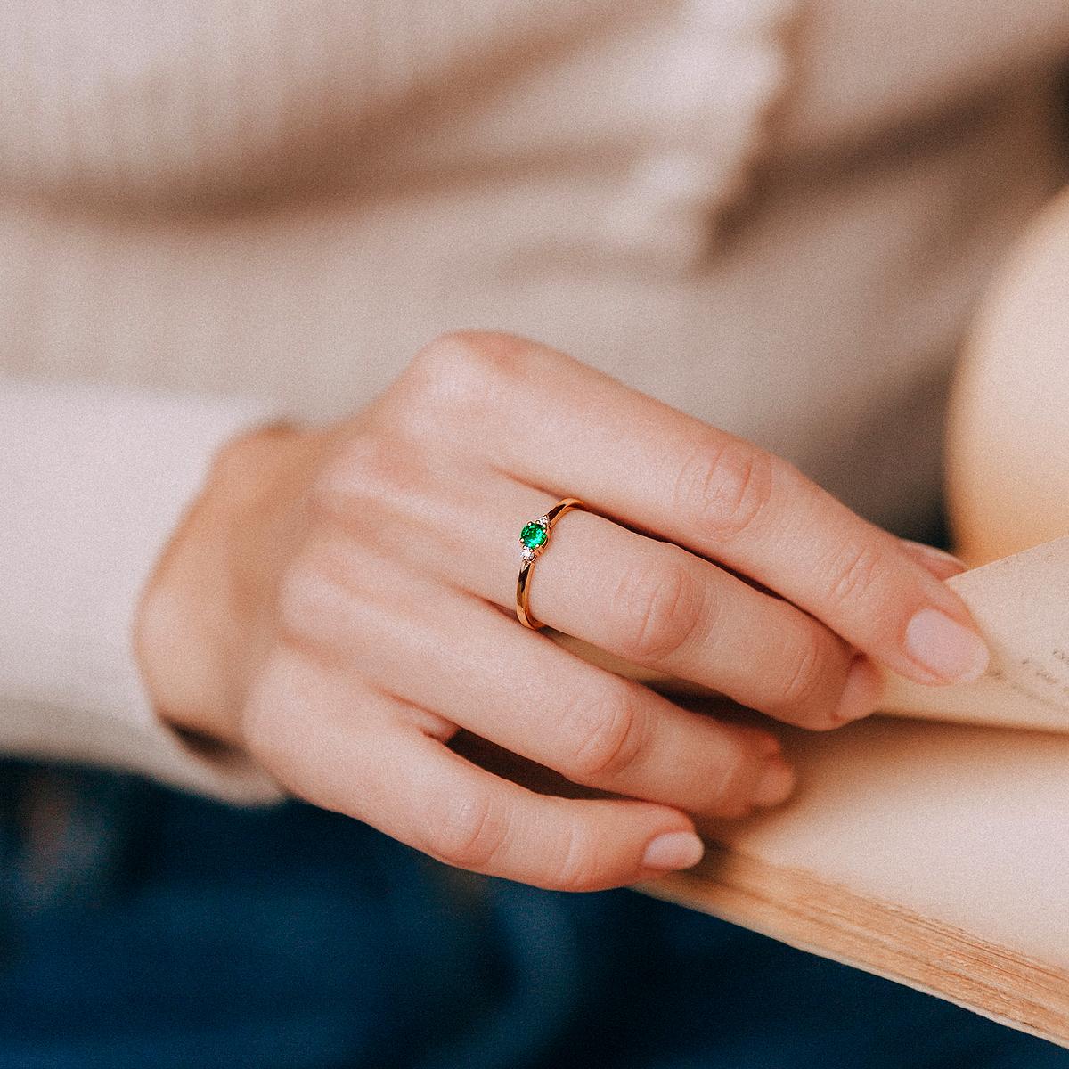 Solitaire Lolly Émeraude 3.5 mm