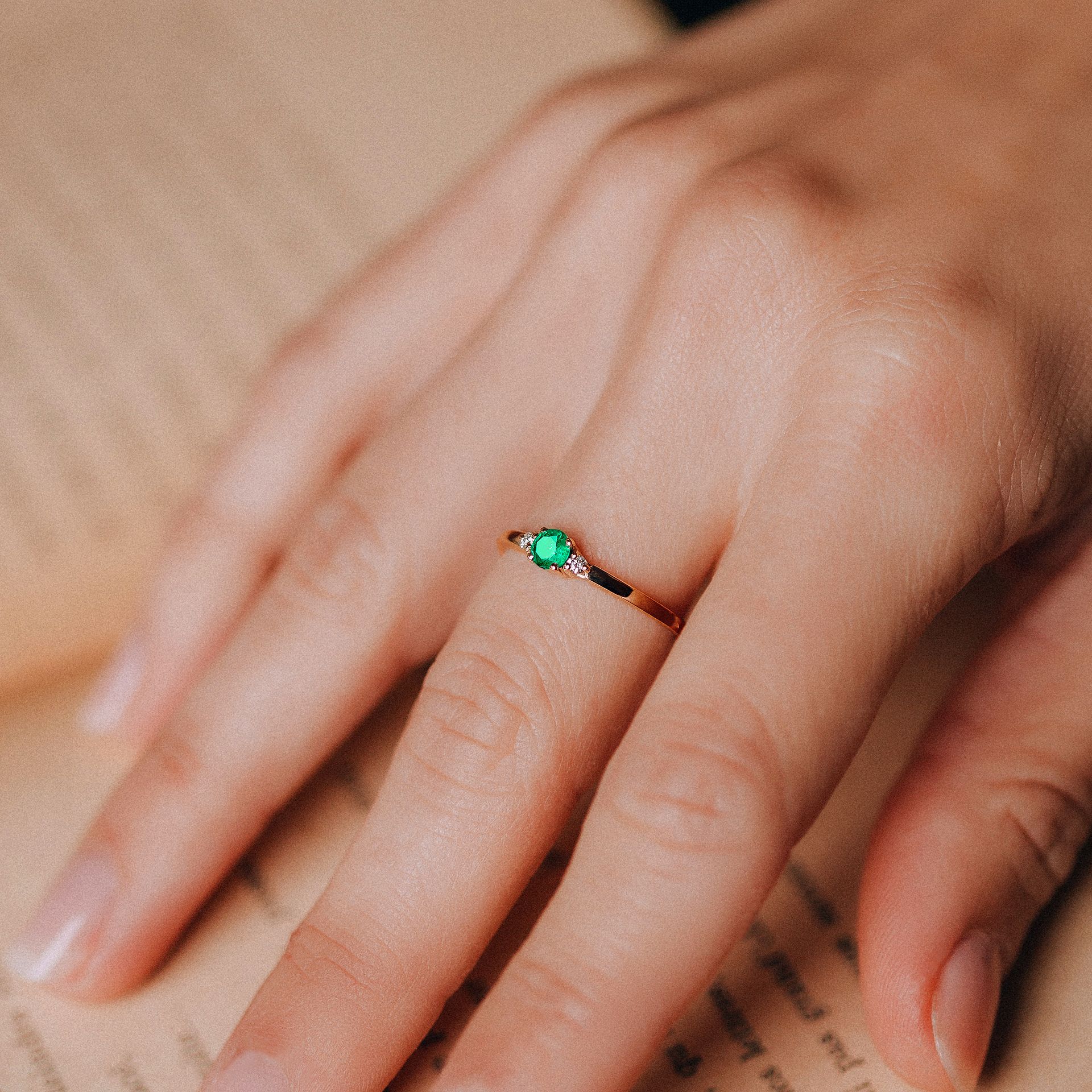 Solitaire Lolly Émeraude 3.5 mm