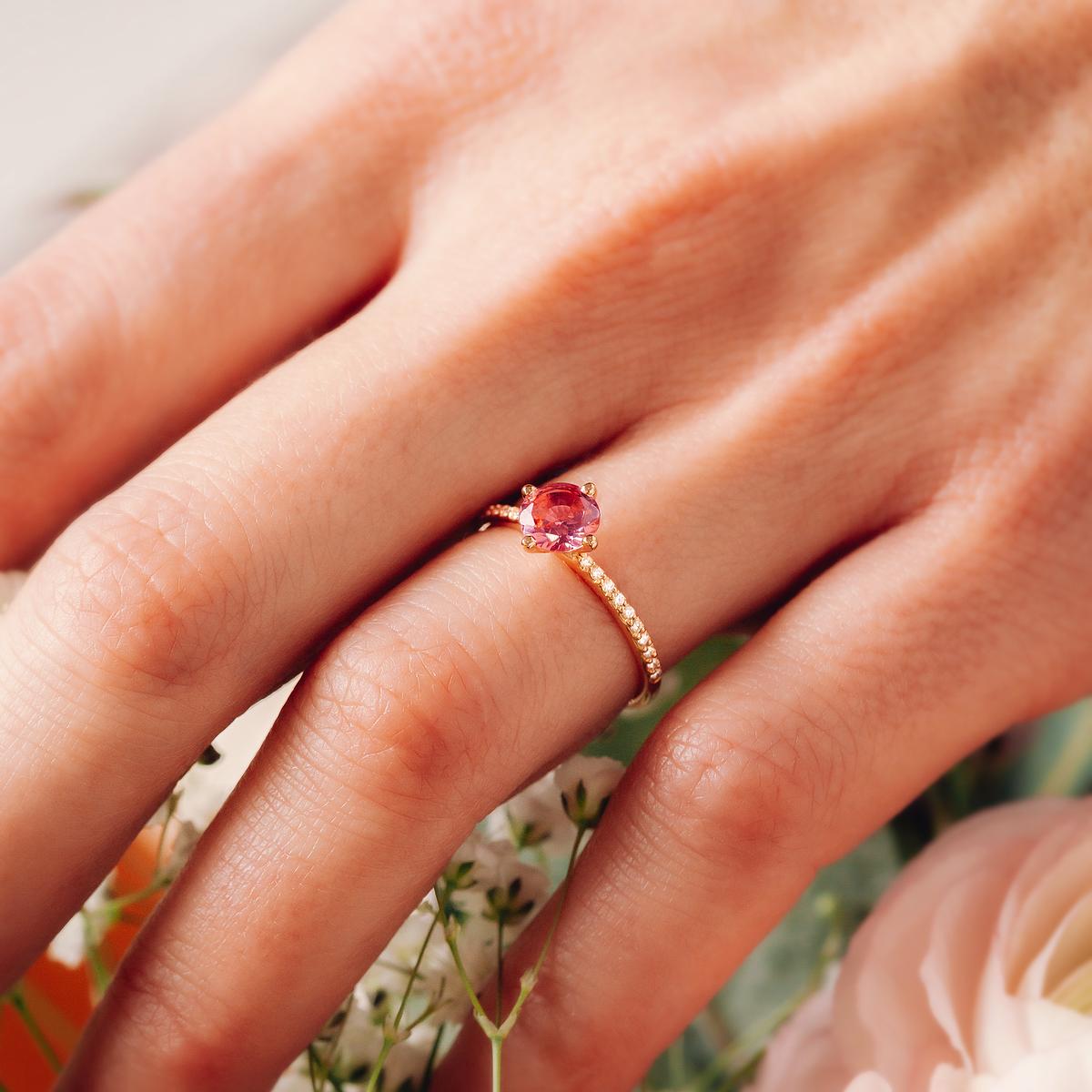 Solitaire Pavé Alva Tourmaline 6 mm