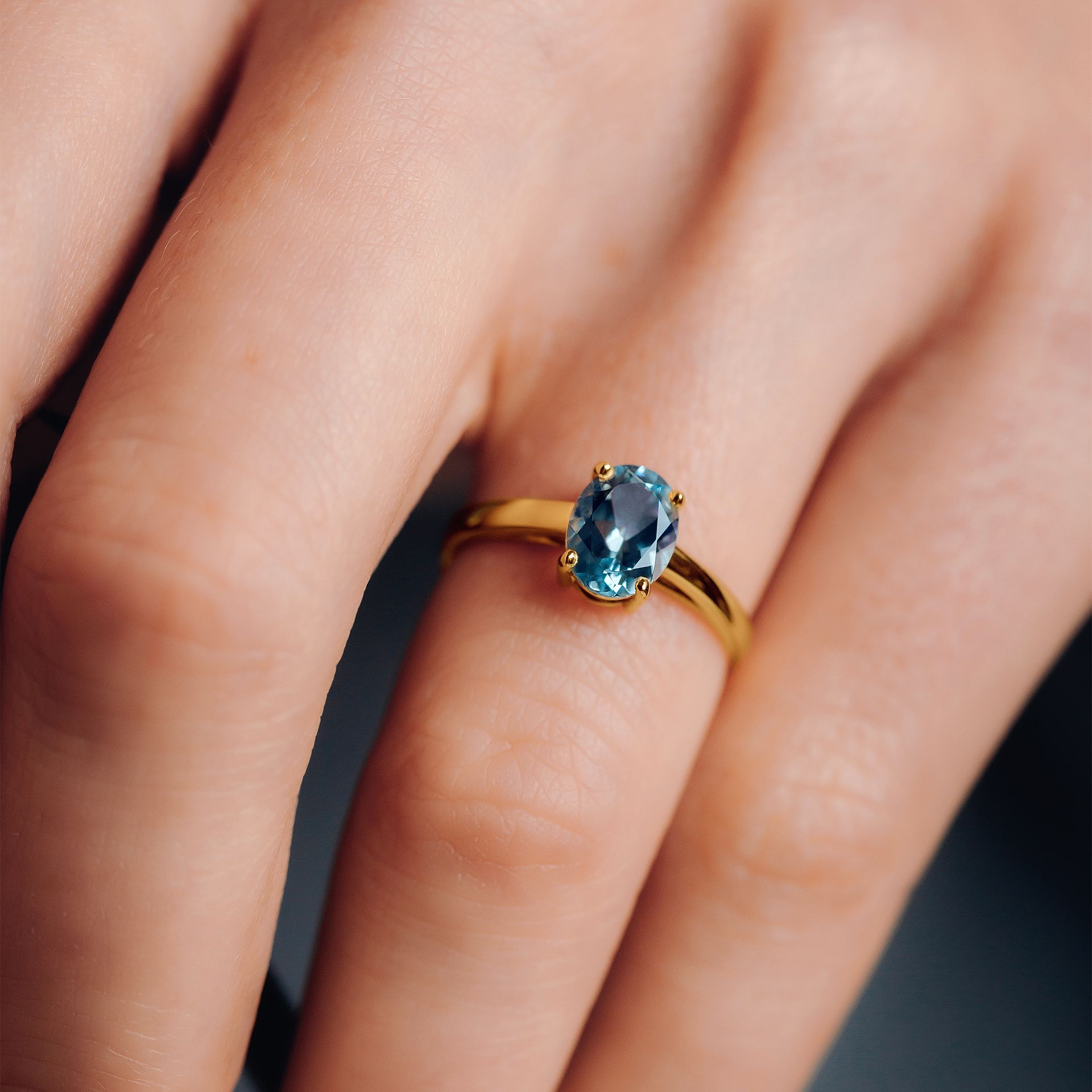 Solitaire Érine Aigue-marine