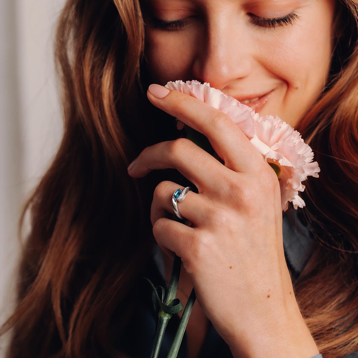 Solitaire Pavé Starlight Aigue-marine