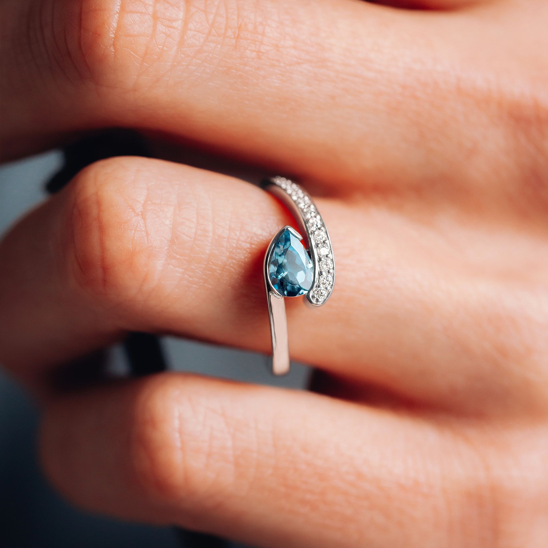 Solitaire Pavé Starlight Aigue-marine
