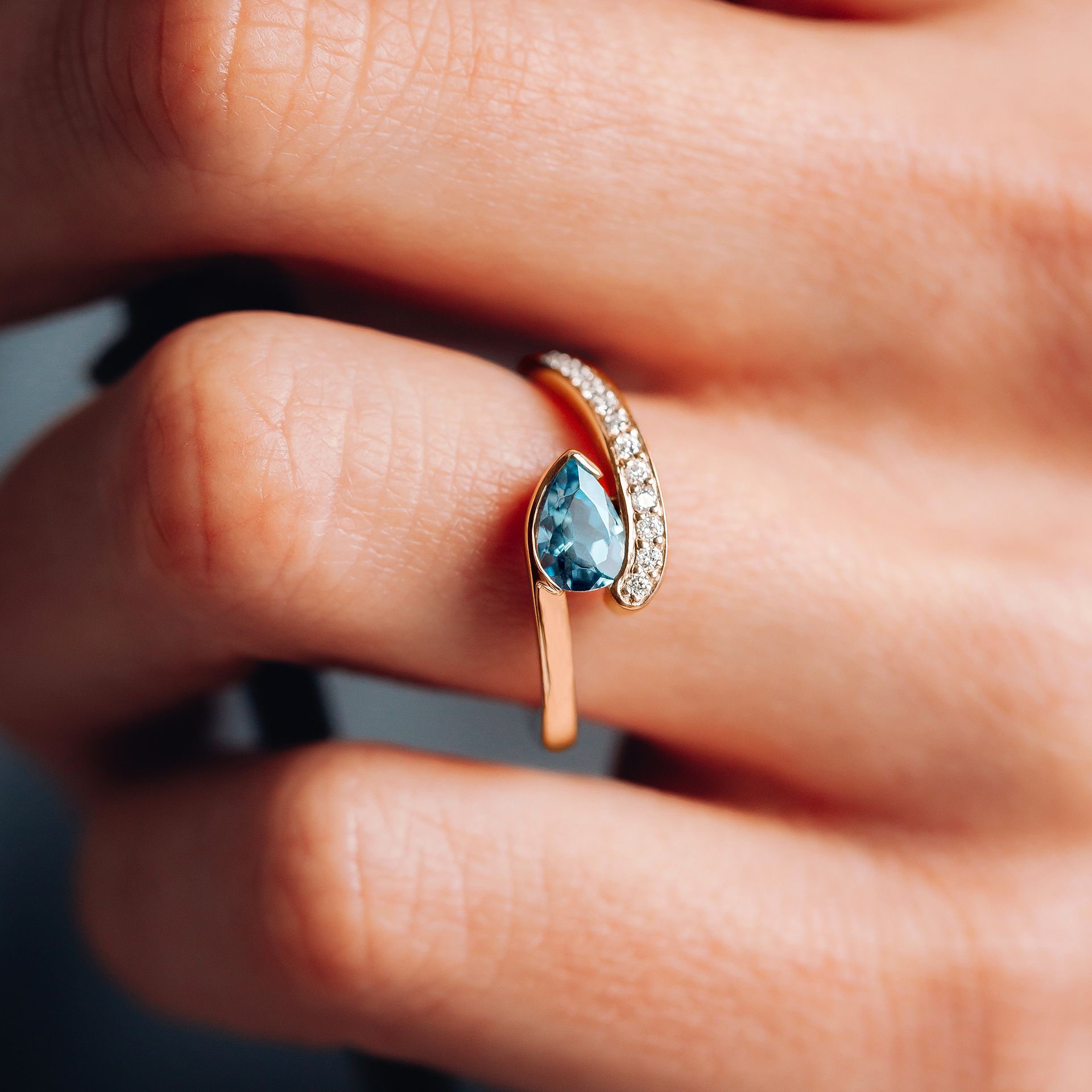 Solitaire Pavé Starlight Aigue-marine