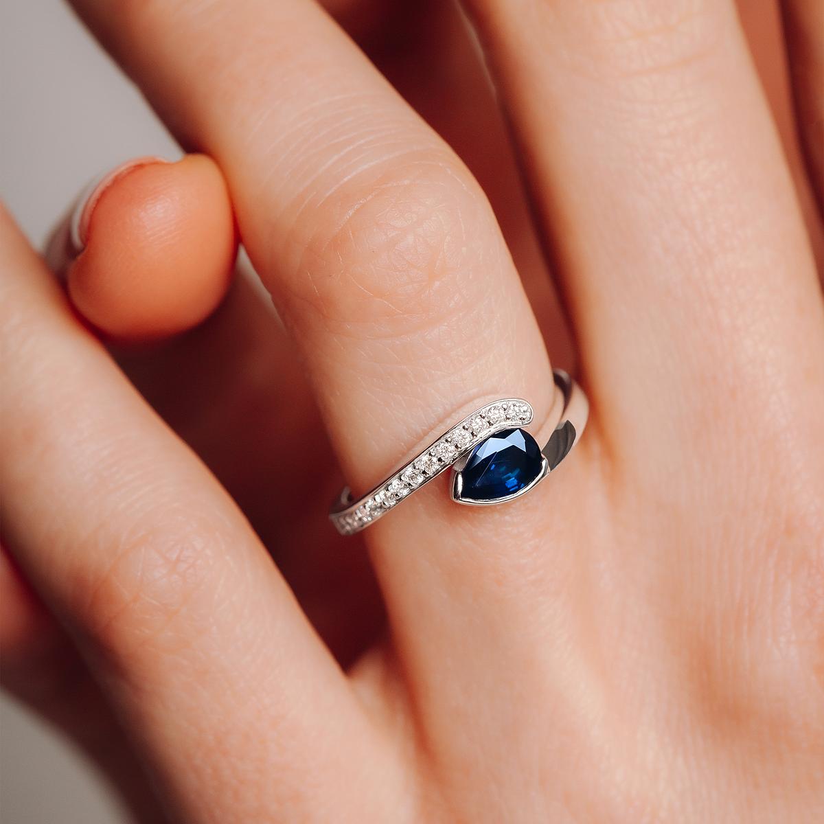 Solitaire Pavé Starlight Saphir