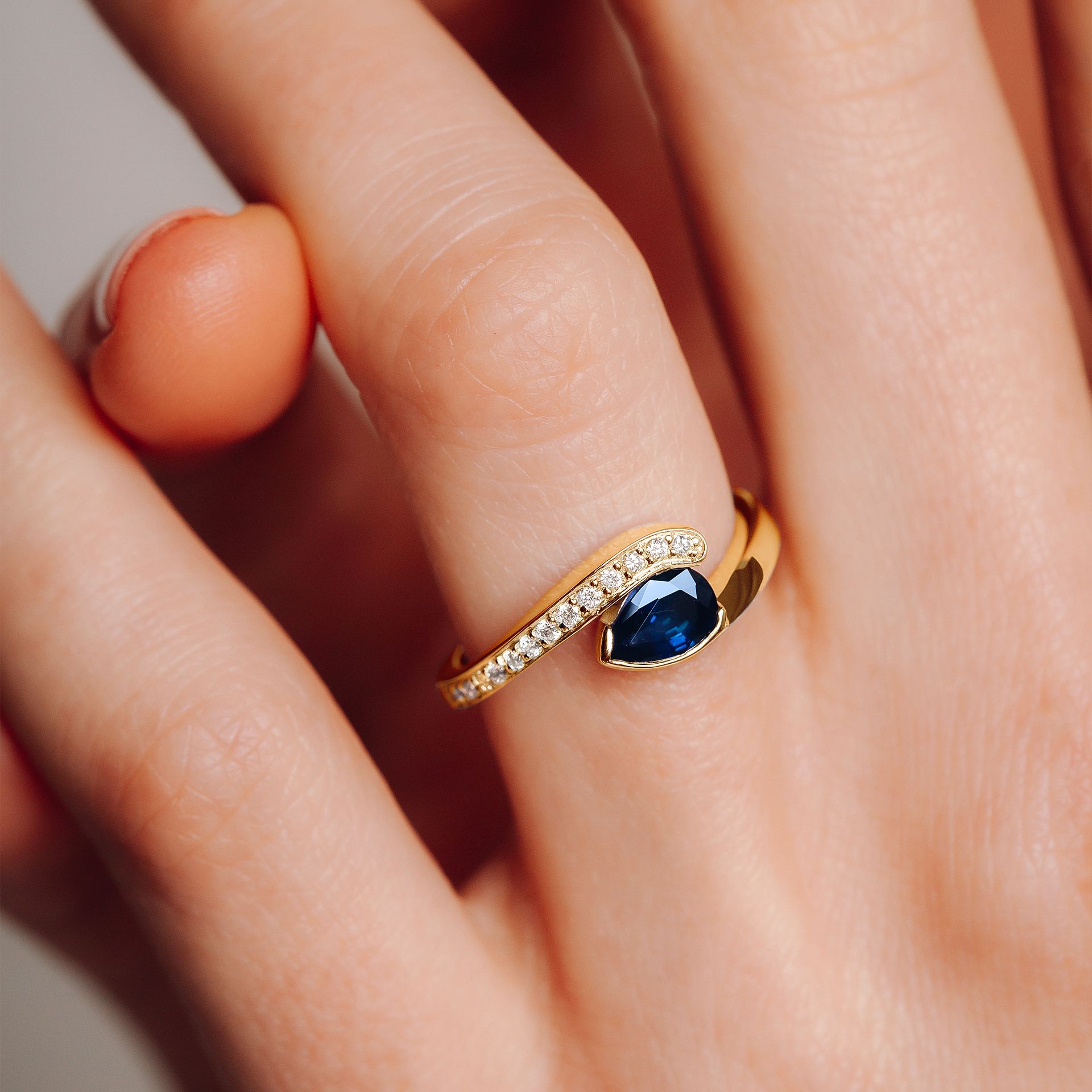 Solitaire Pavé Starlight Saphir