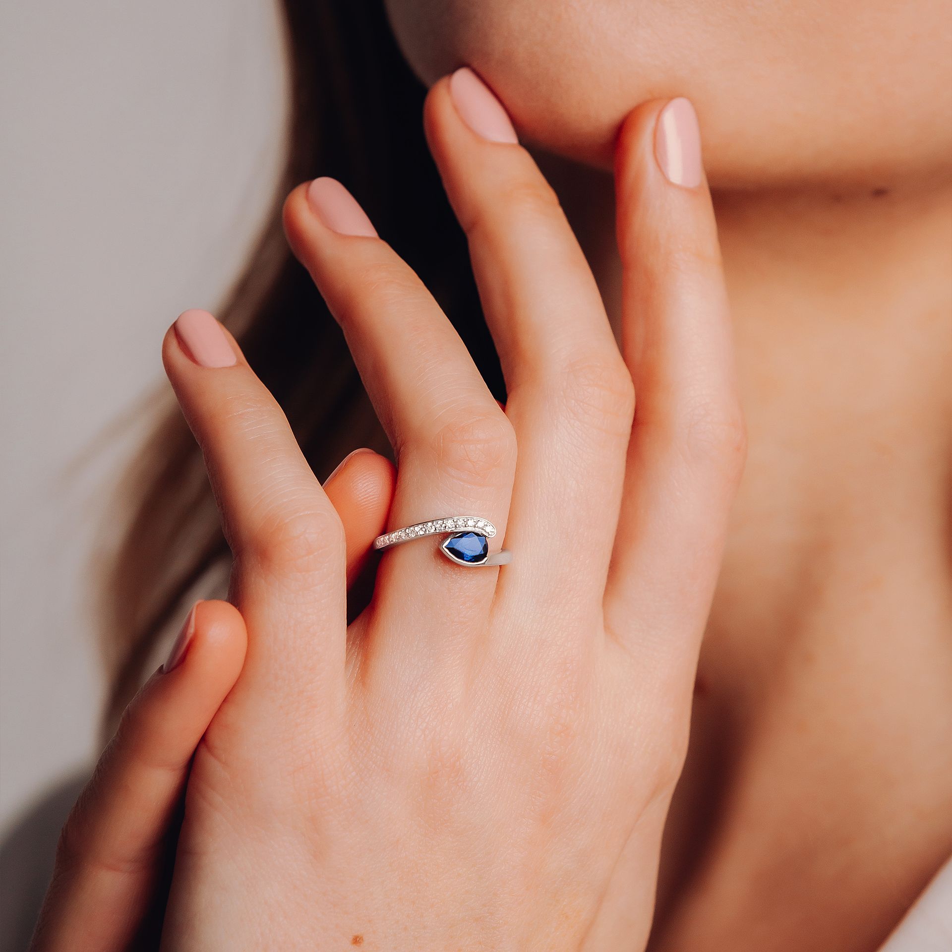 Solitaire Pavé Starlight Saphir