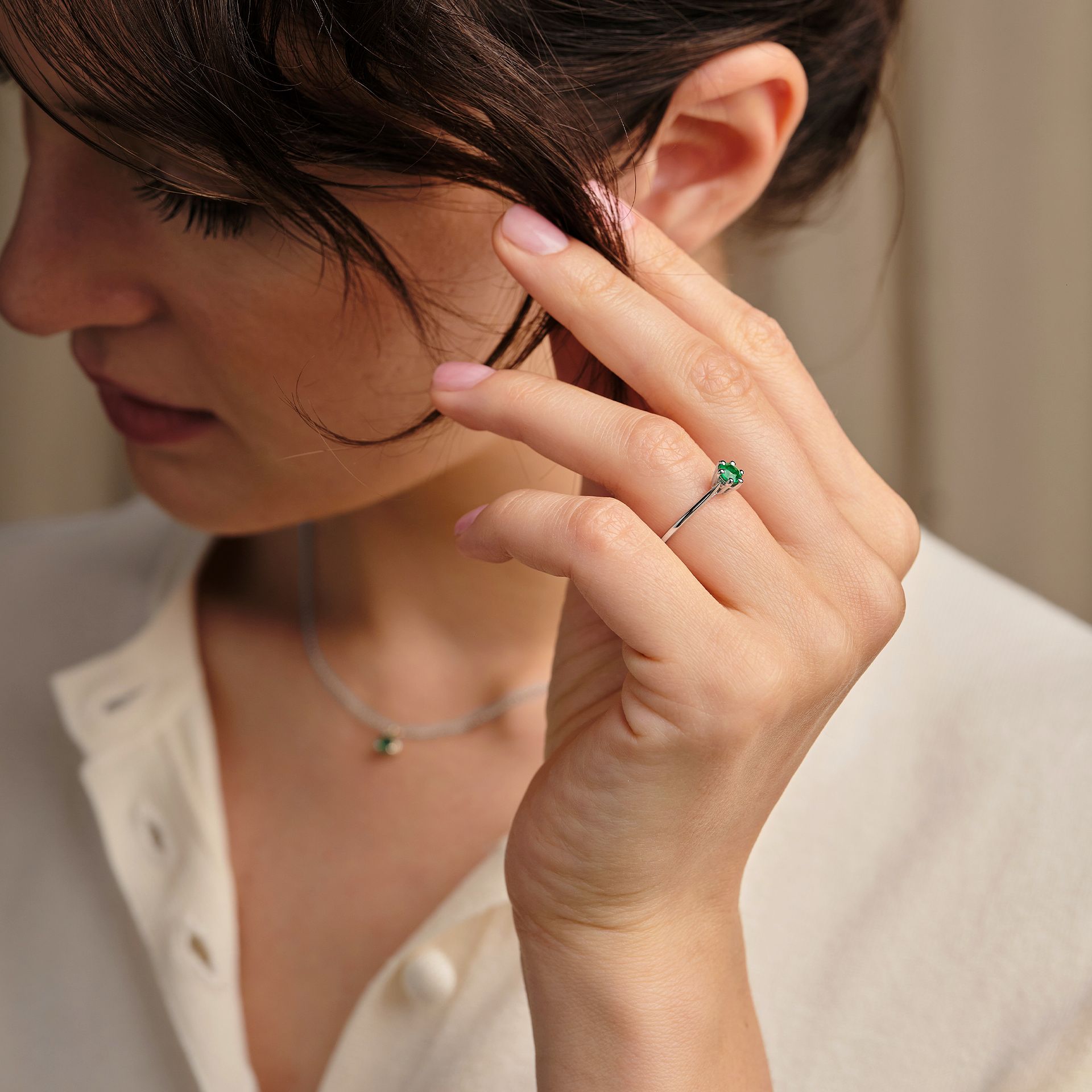 Solitaire Félicia Émeraude 4.5 mm
