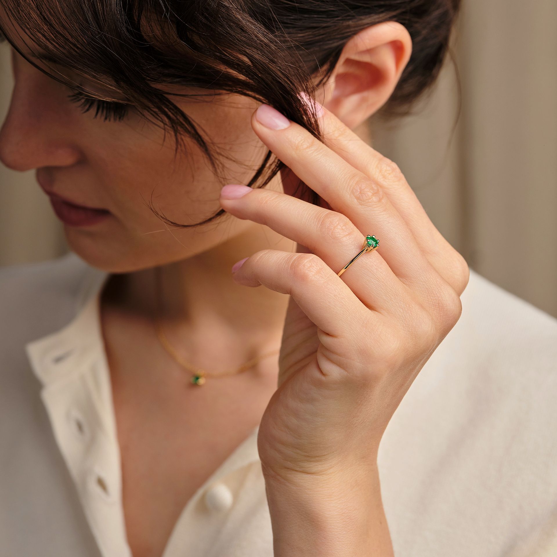 Solitaire Félicia Émeraude 4.5 mm