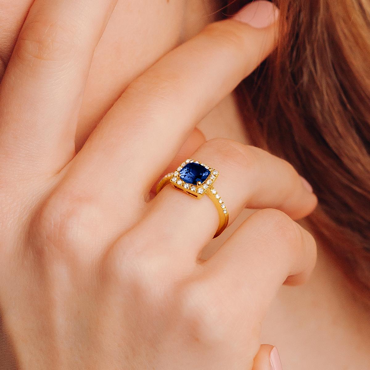 Solitaire Pavé Lys Saphir