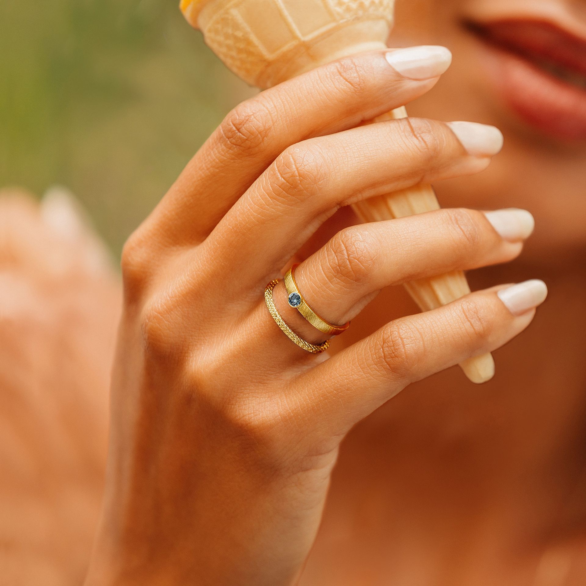 Solitaire Mononoké Aigue-Marine 3.5 mm