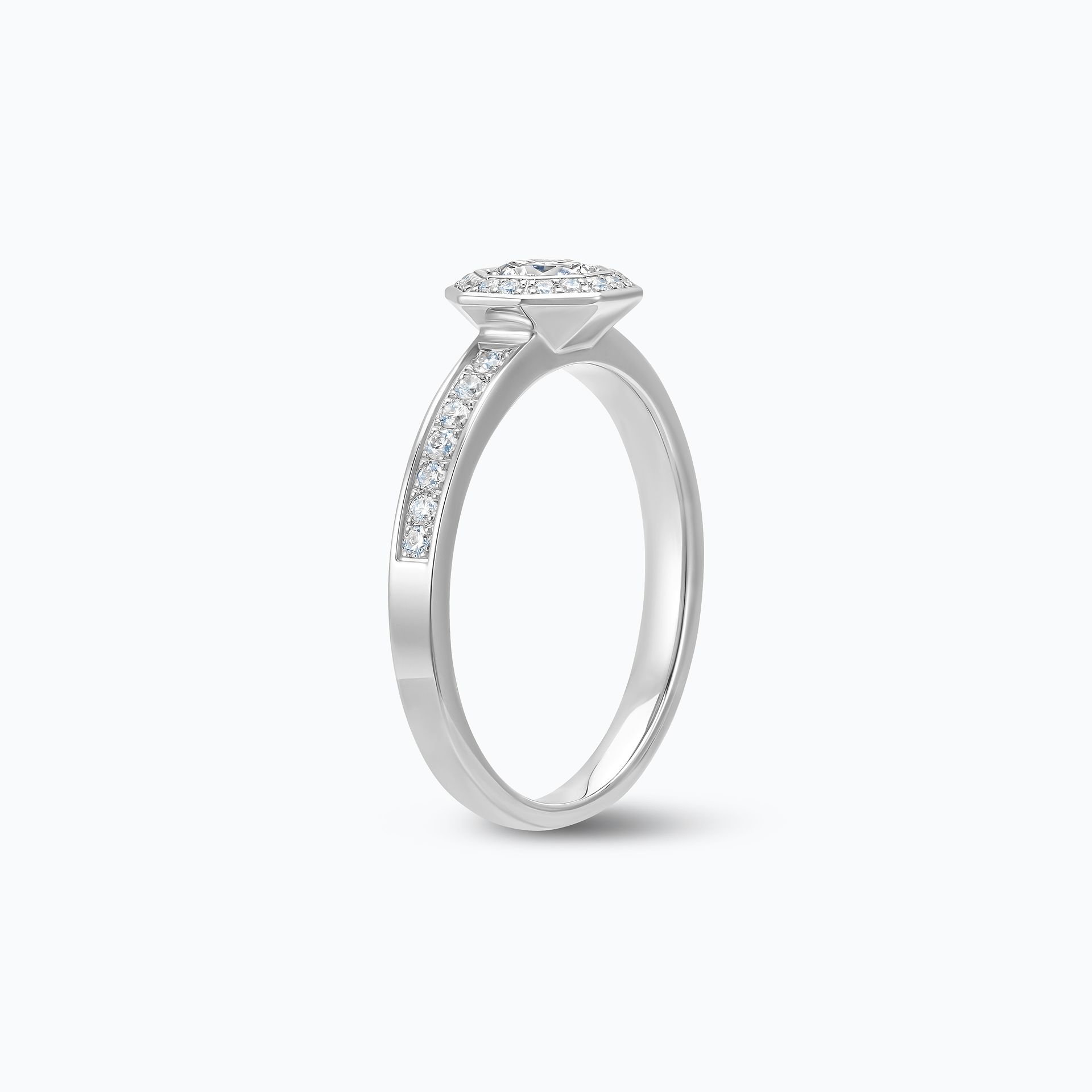 Solitaire Pavé Octogone Éclat Diamant de Synthèse