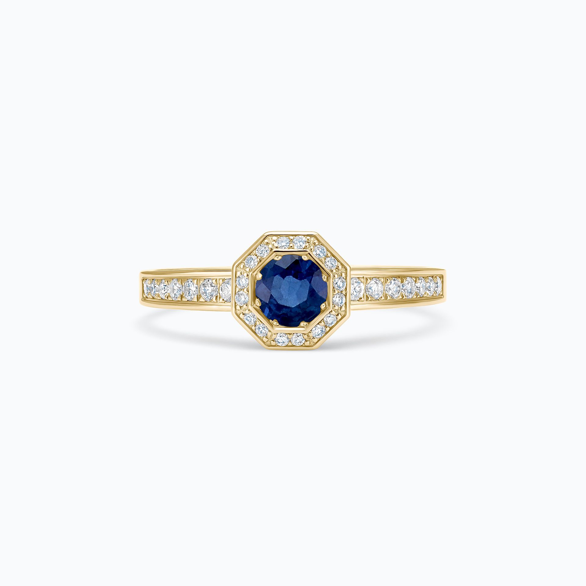 Solitaire Pavé Octogone Saphir 4.5 mm