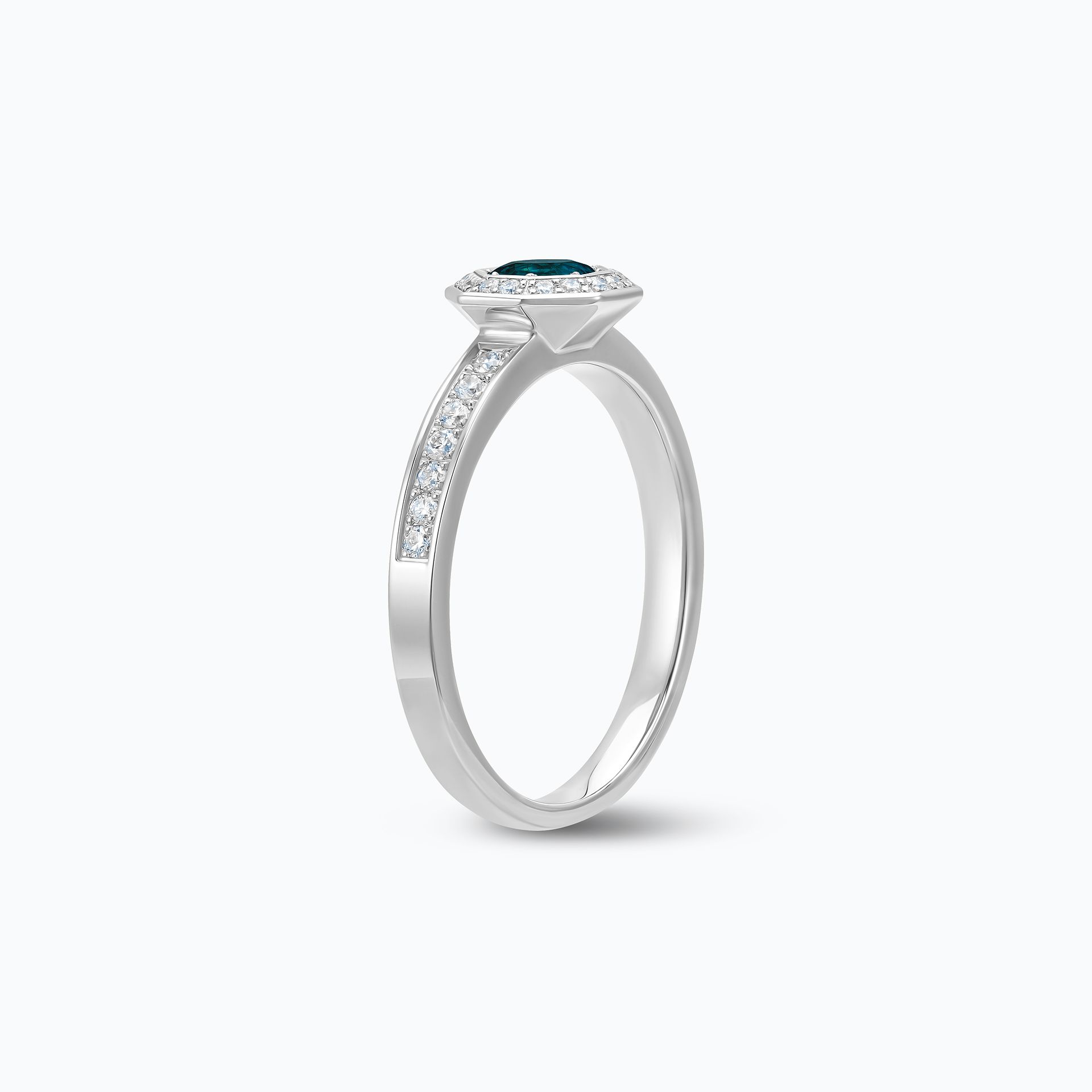 Solitaire Pavé Octogone Topaze Blue London 4.5 mm
