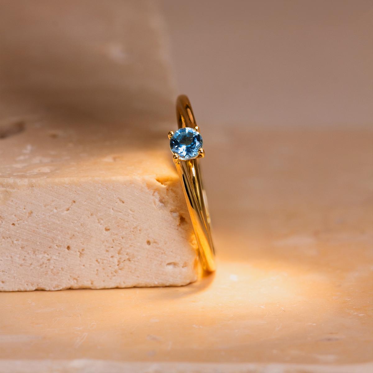 Solitaire Osaka Aigue-Marine 3.5 mm