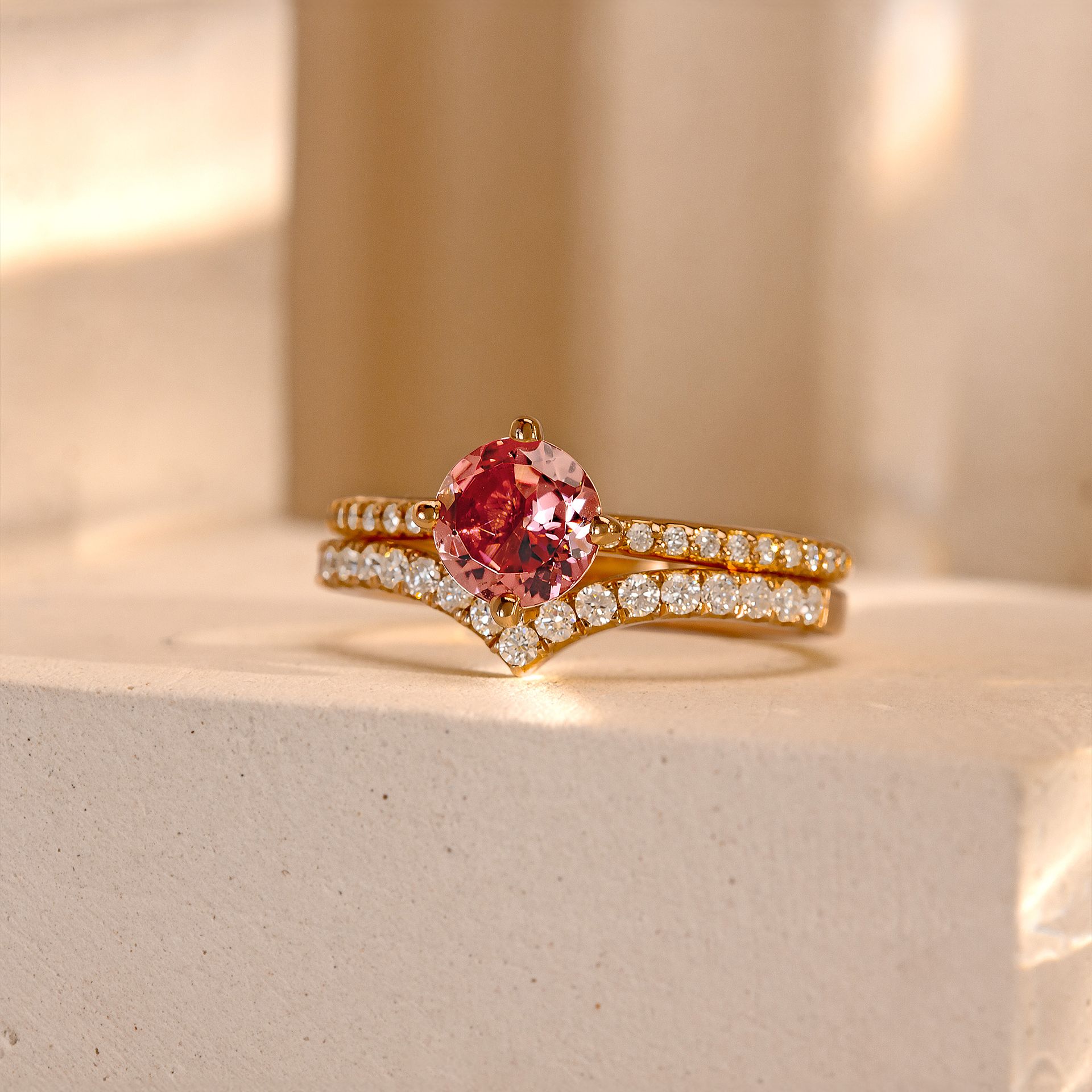 Solitaire Pavé Alva Tourmaline 6 mm