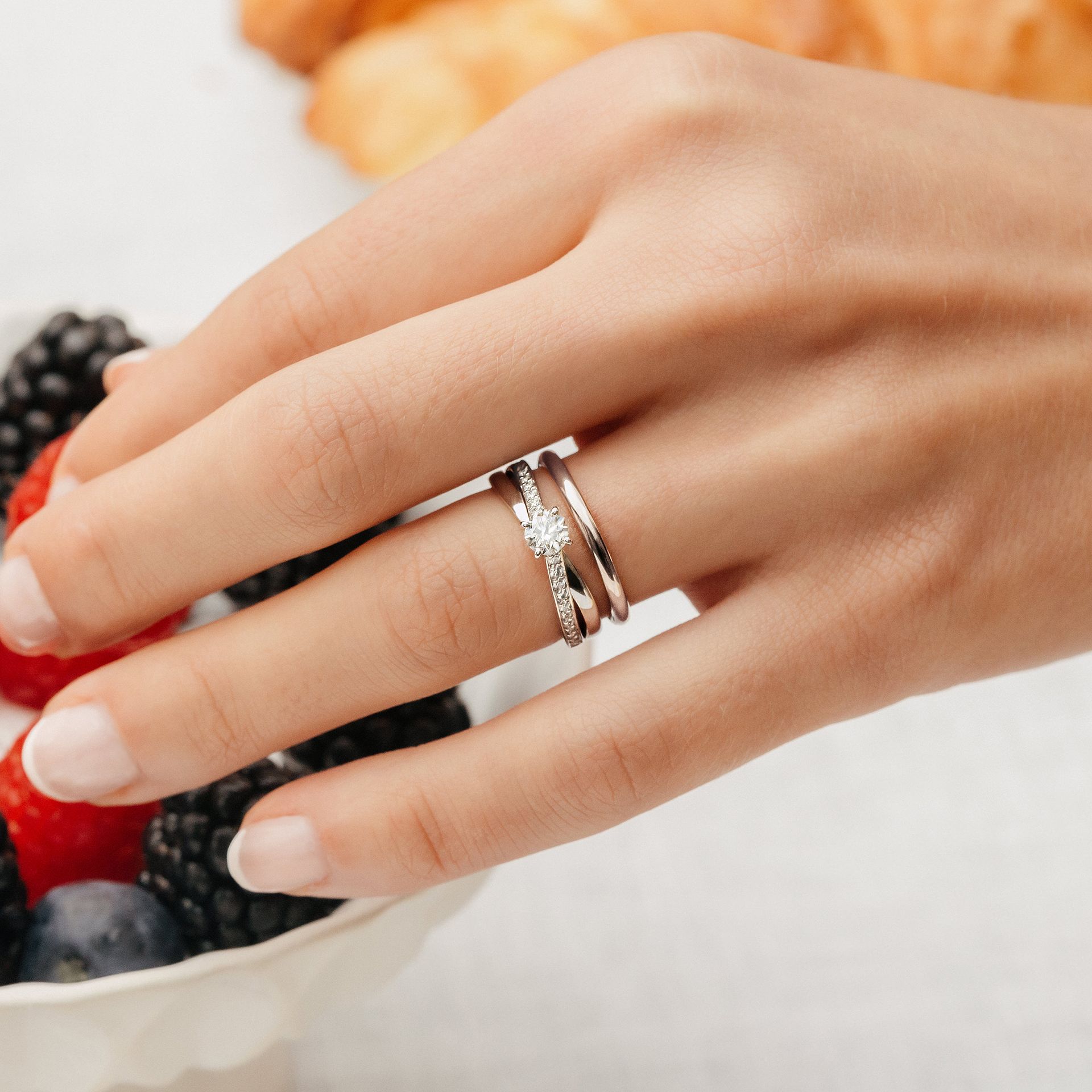 Solitaire Pavé Kokoro