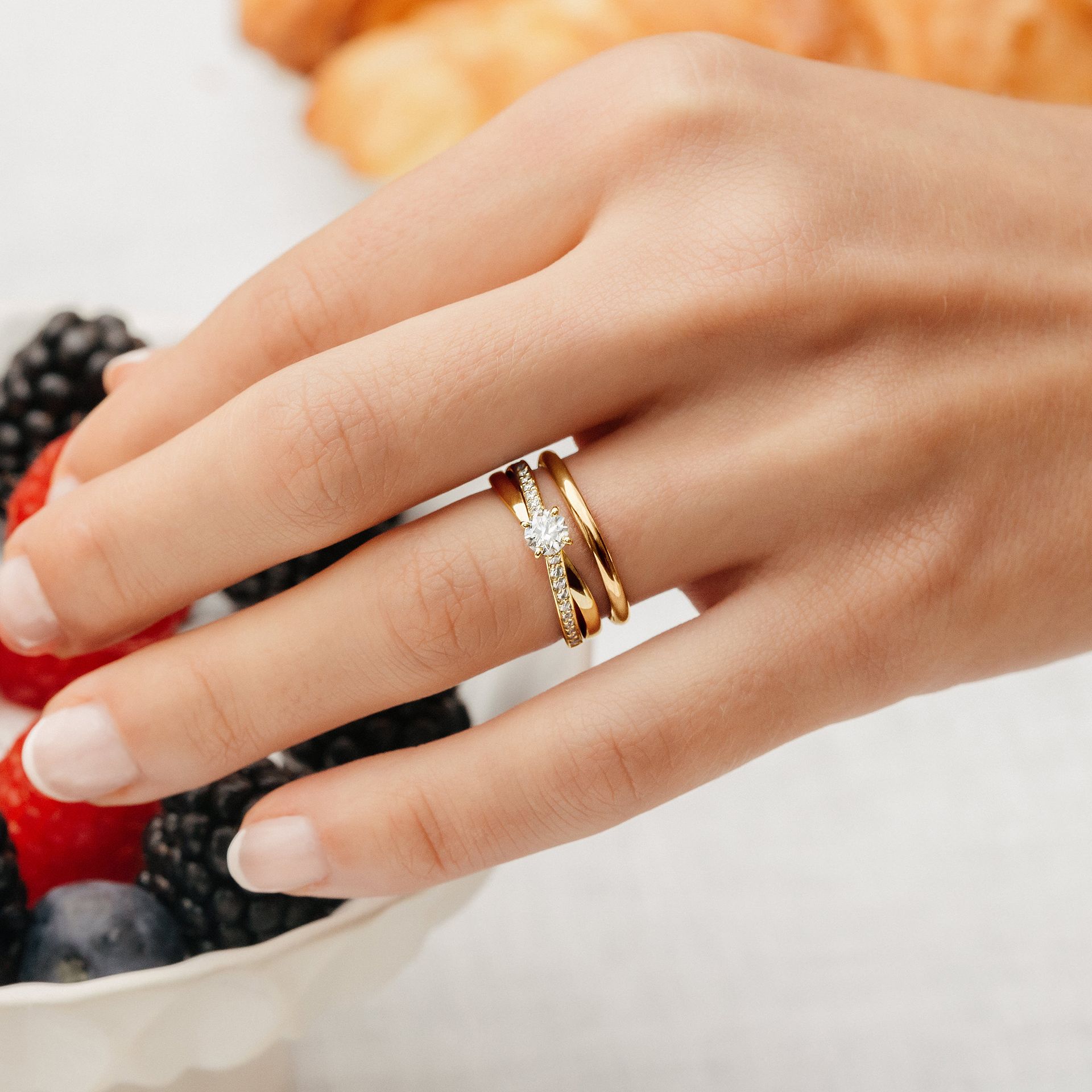 Solitaire Pavé Kokoro