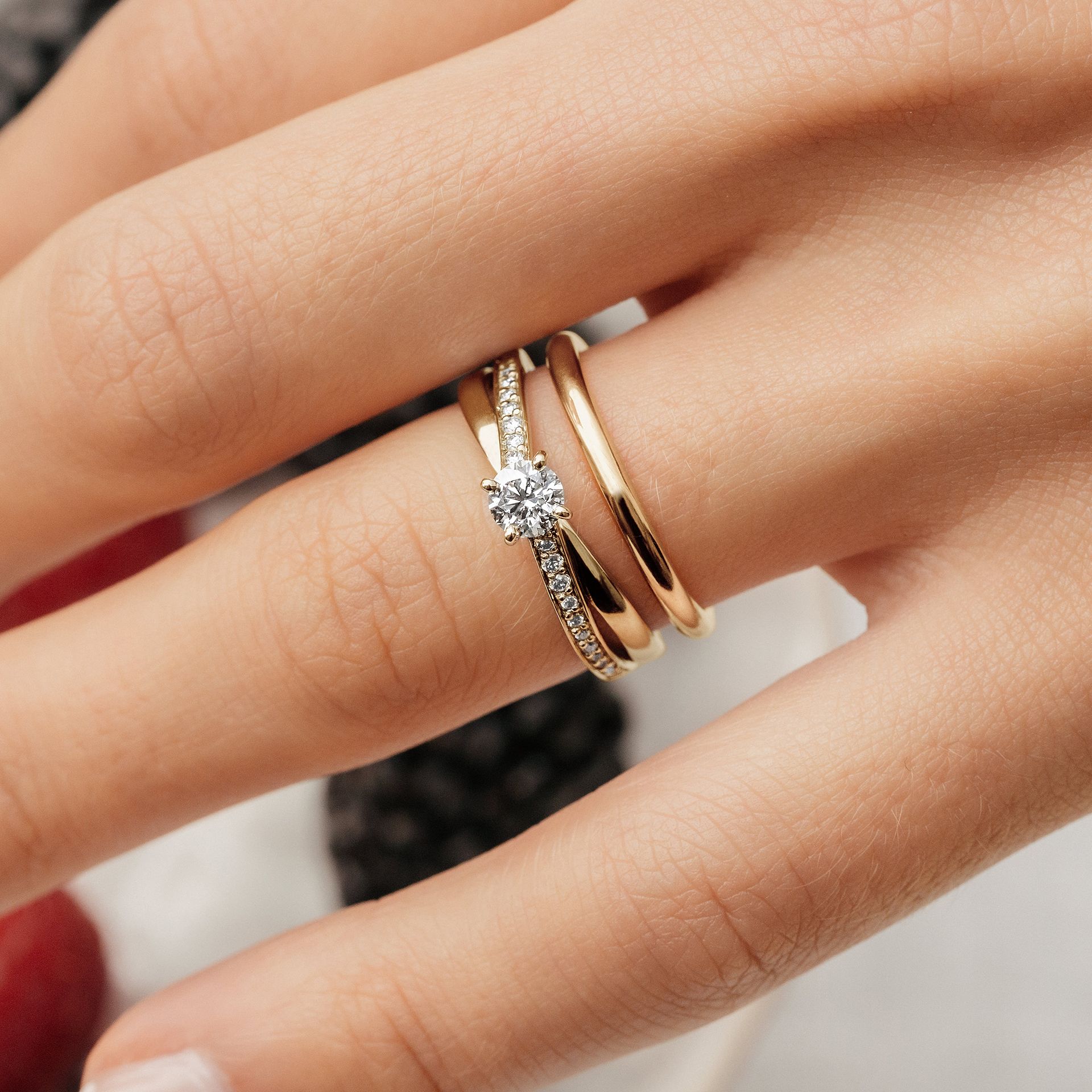 Solitaire Pavé Kokoro Diamant de Synthèse