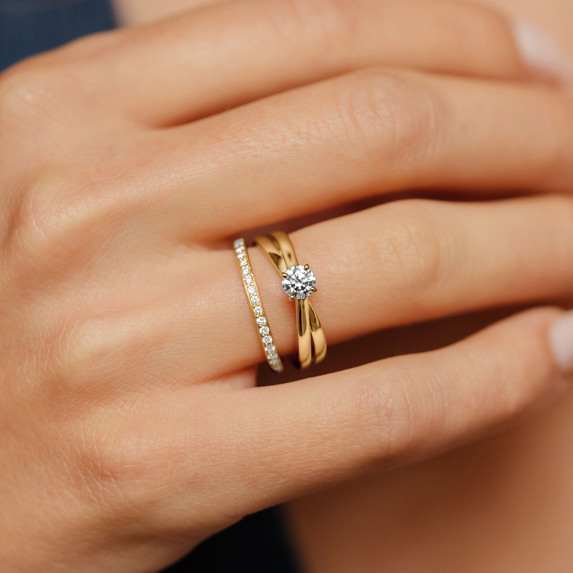 Solitaire Kokoro Diamant de Synthèse