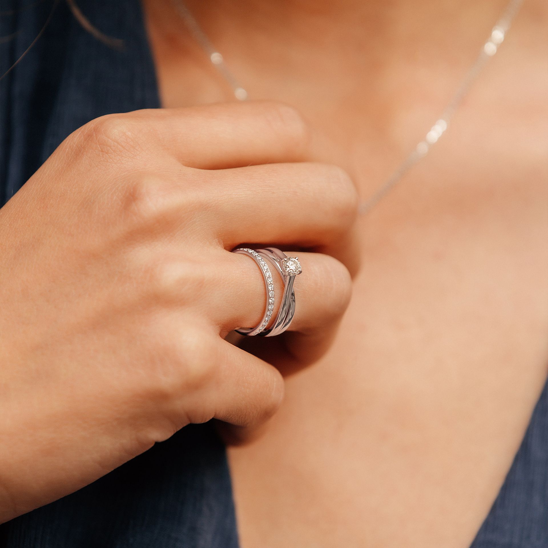 Solitaire Kokoro Diamant de Synthèse