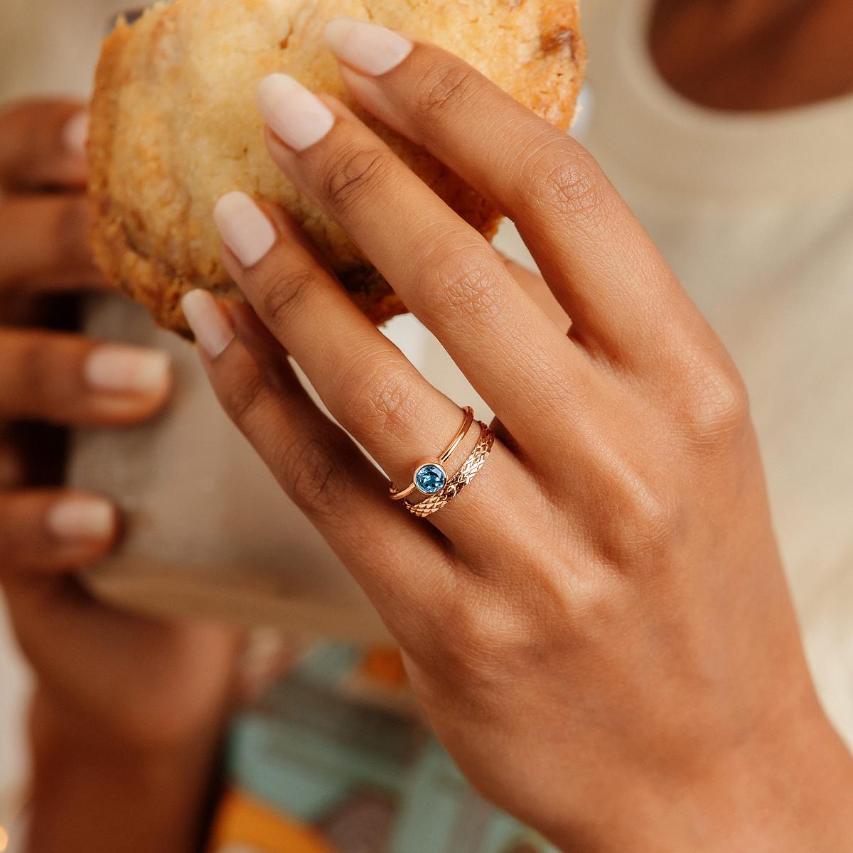 Solitaire Harmony Aigue-Marine 4.5 mm