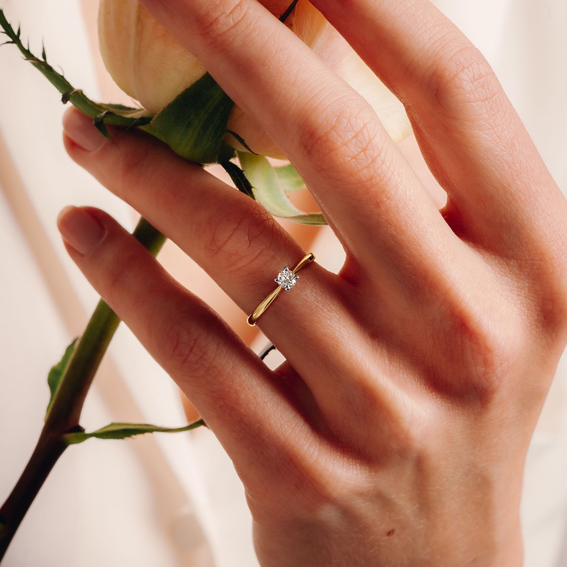 Solitaire Luna Diamant de Synthèse 0.20 carat