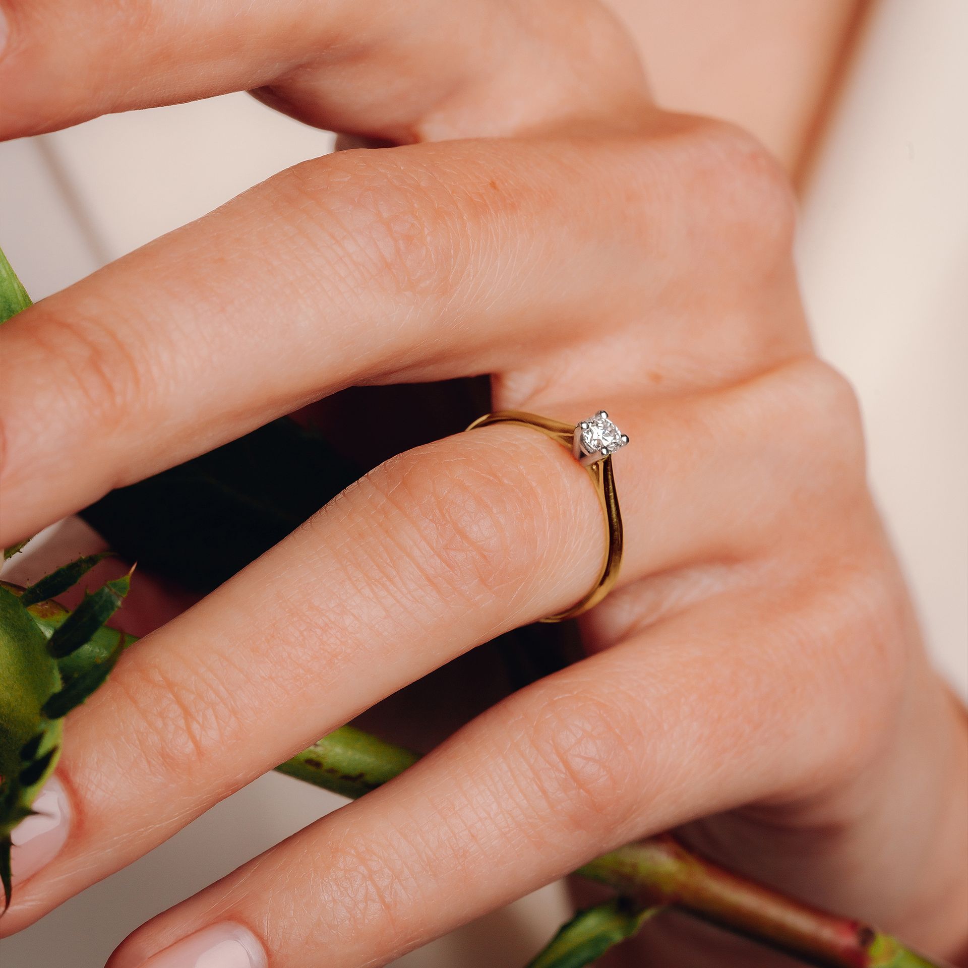 Solitaire Luna Diamant de Synthèse 0.20 carat