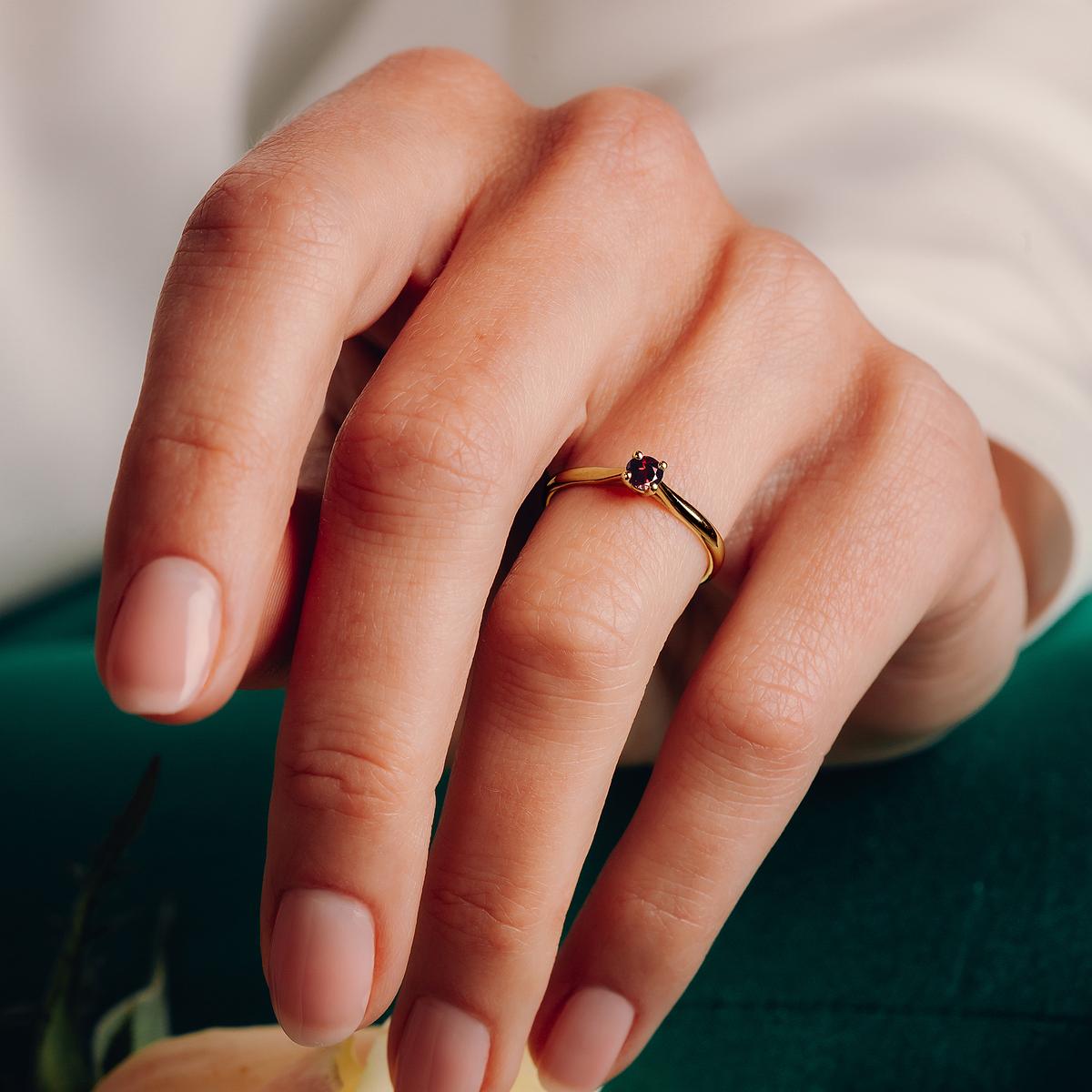 Solitaire Luna Grenat 3.5 mm