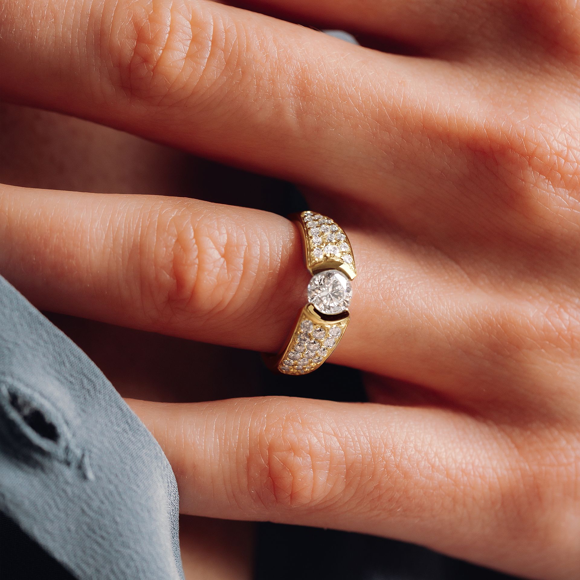 Solitaire Pavé Lovelace Diamant de Synthèse