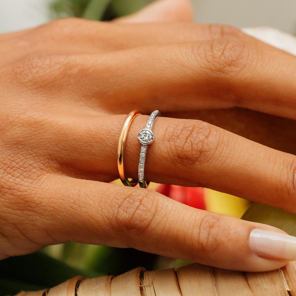 Solitaire Pavé Justine