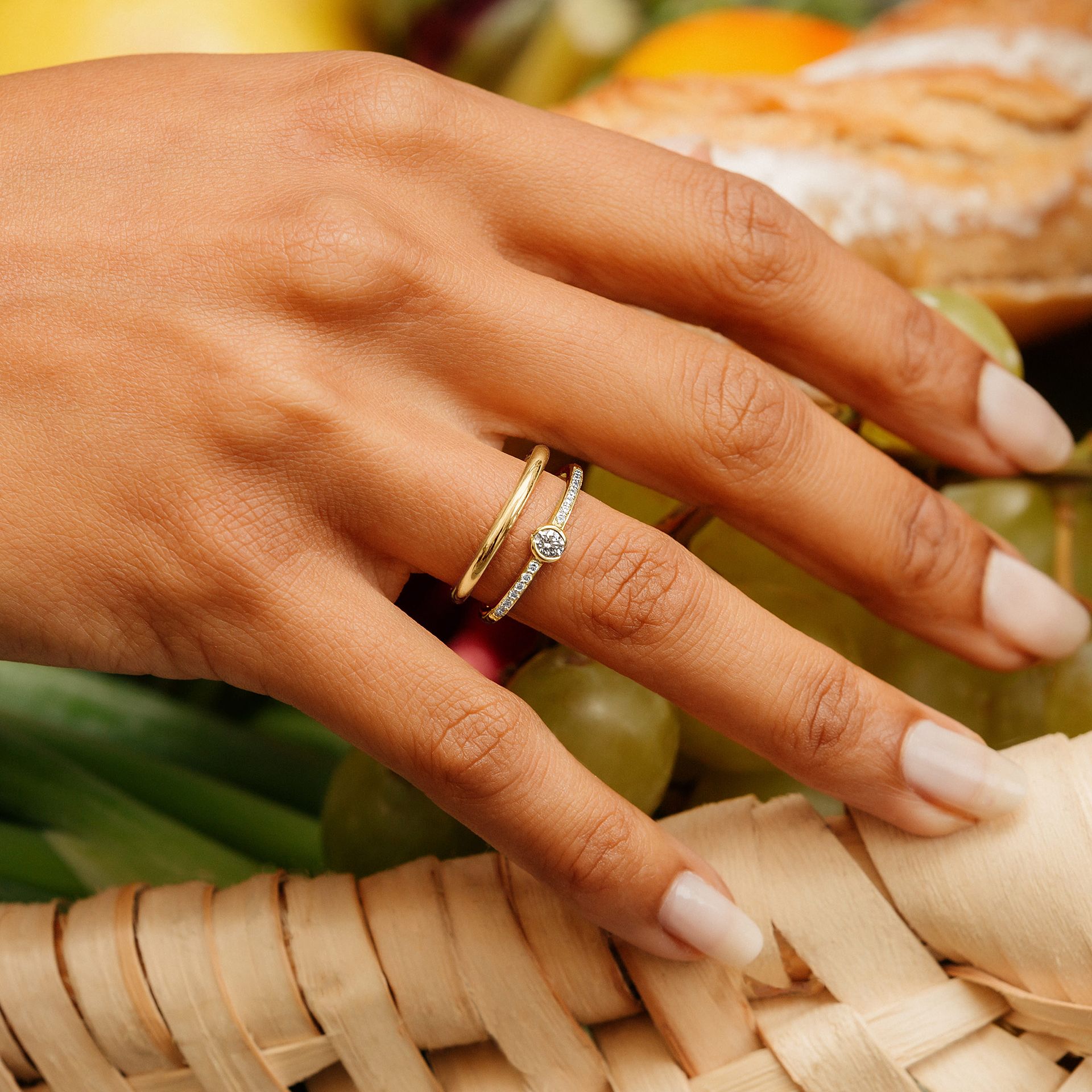 Solitaire Pavé Justine Diamant de Synthèse