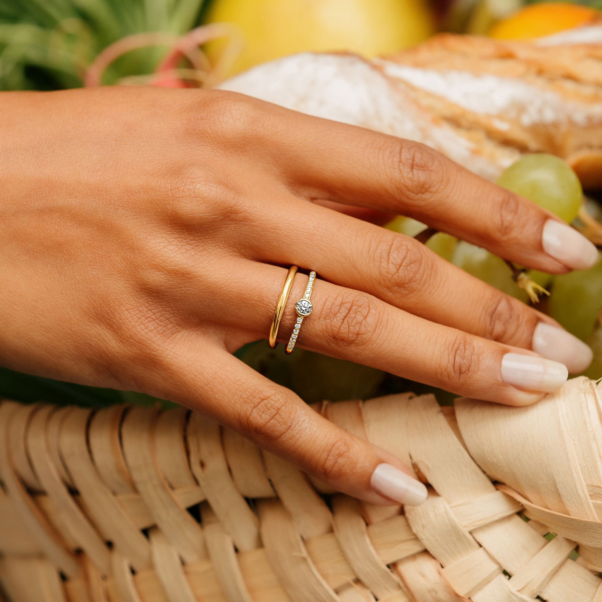 Solitaire Pavé Justine Diamant de Synthèse