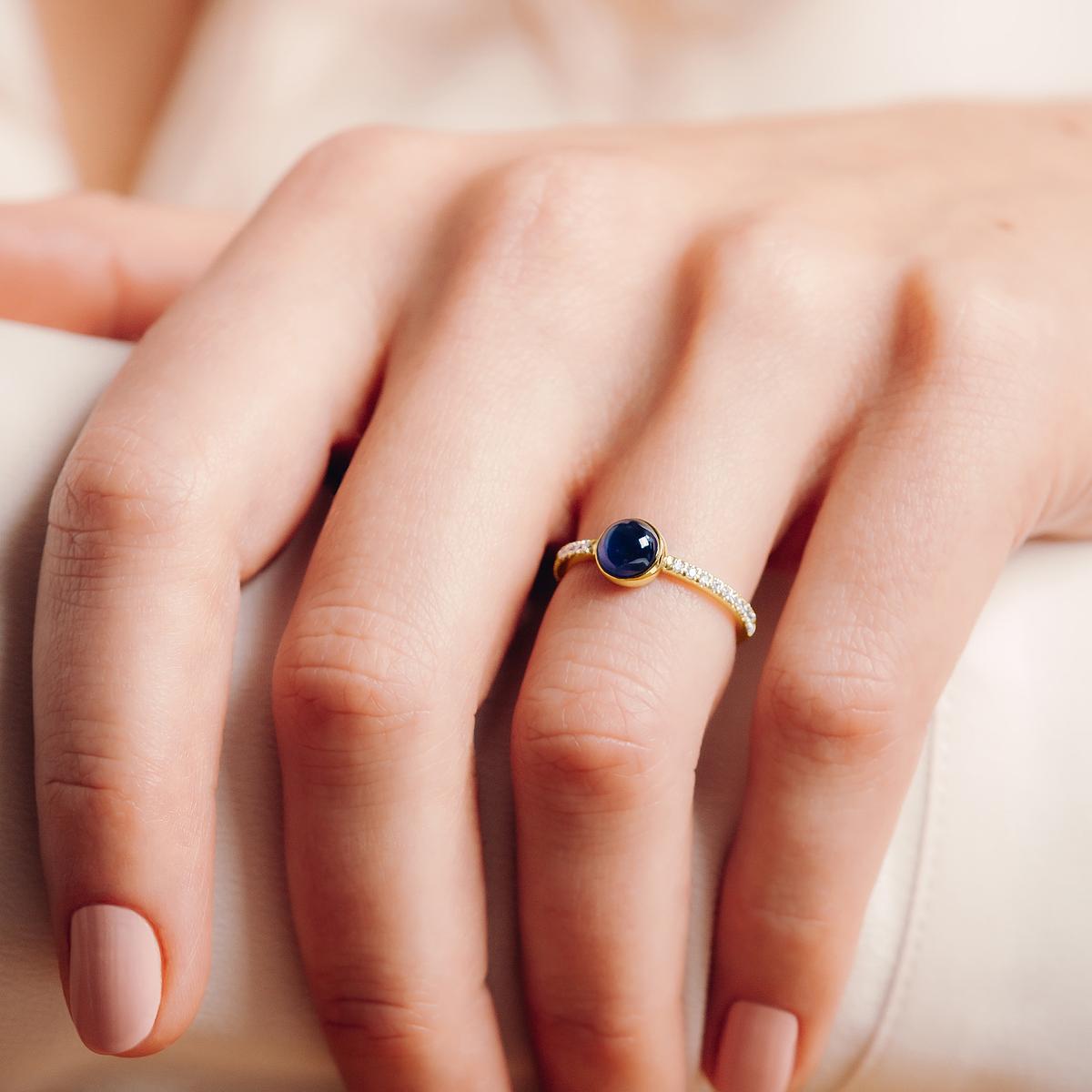 Solitaire Pavé Héra Saphir