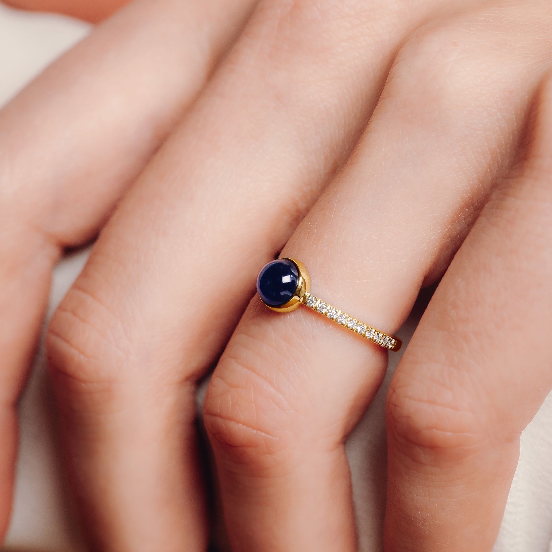 Solitaire Pavé Héra Saphir