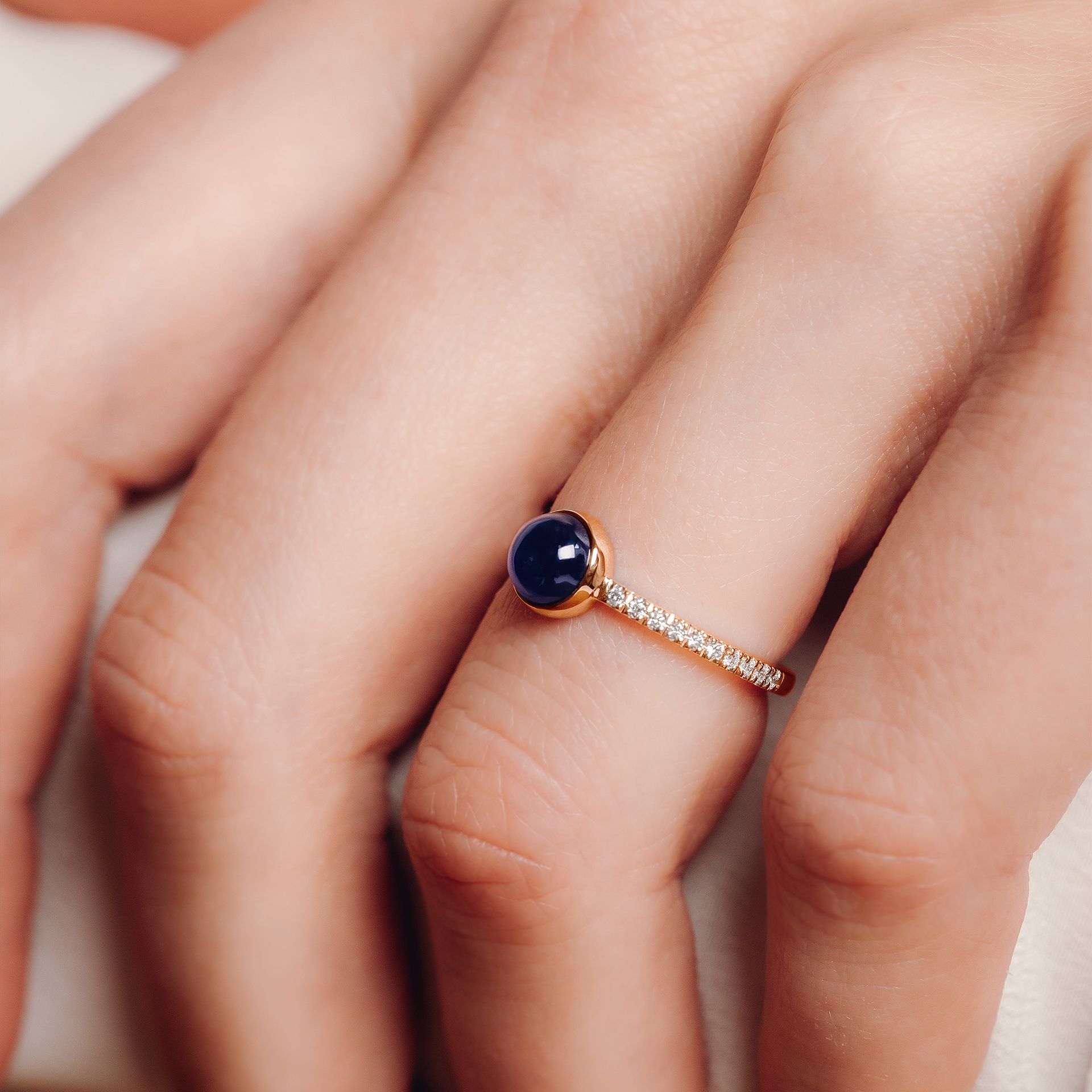 Solitaire Pavé Héra Saphir