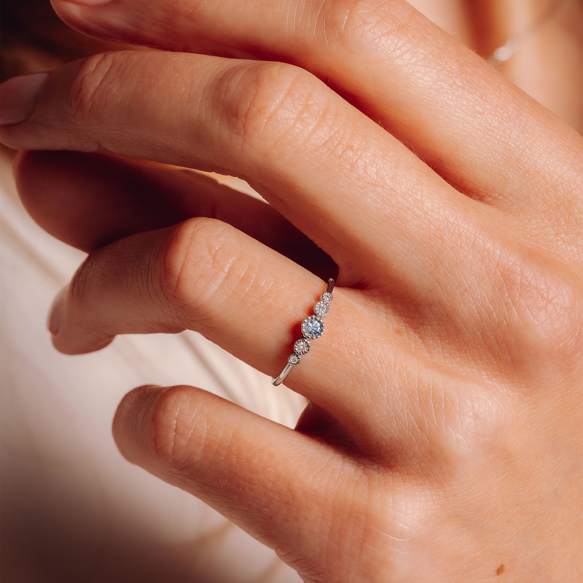 Solitaire Léa Millegrain Saphir Bleu Tendre