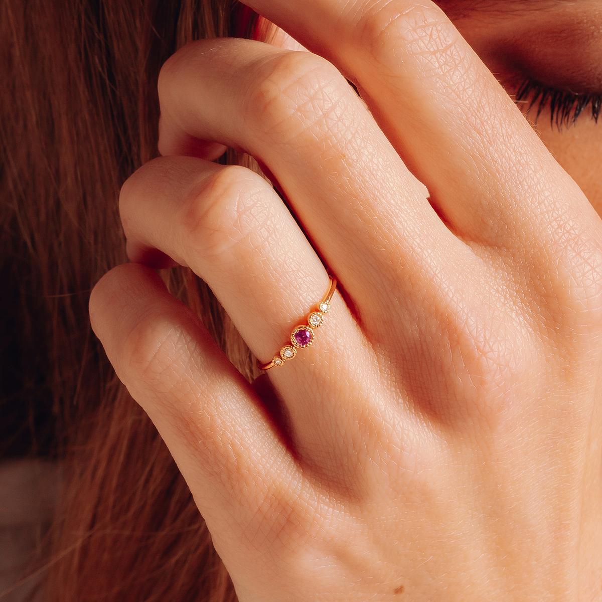 Solitaire Léa Millegrain Saphir Rose Pivoine