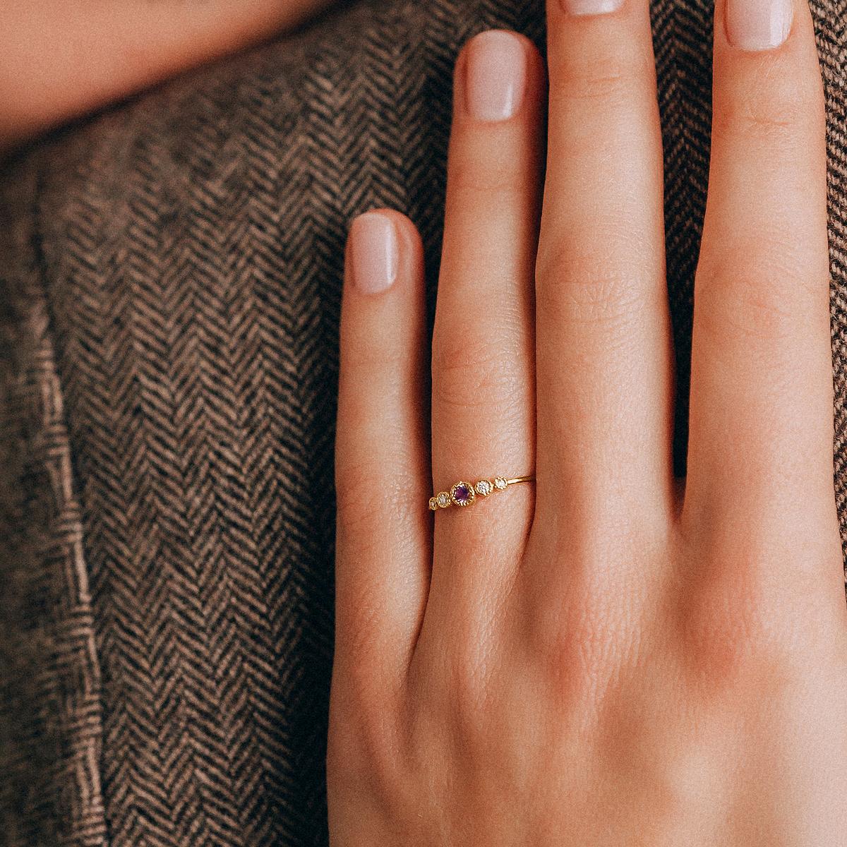 Solitaire Léa Millegrain Saphir Mauve